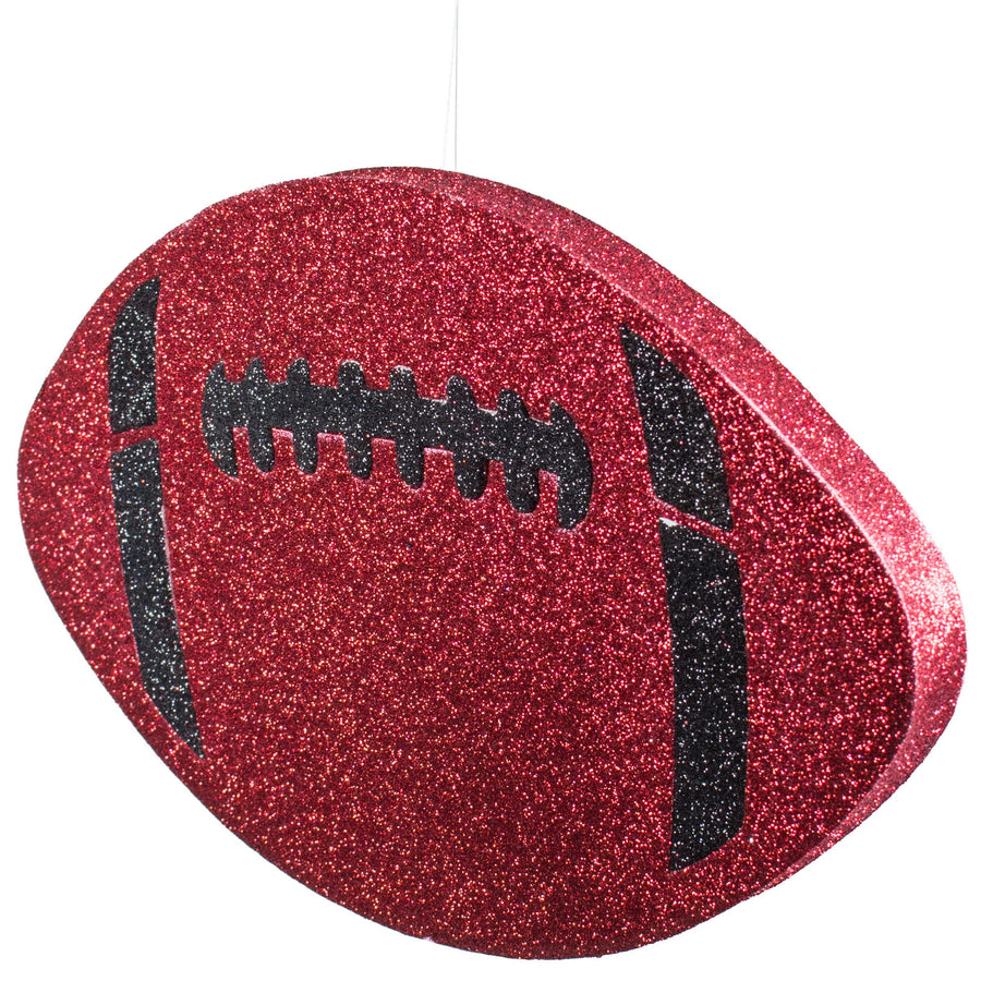 12" Metallic Glitter Football: Red & Black detail photo 3