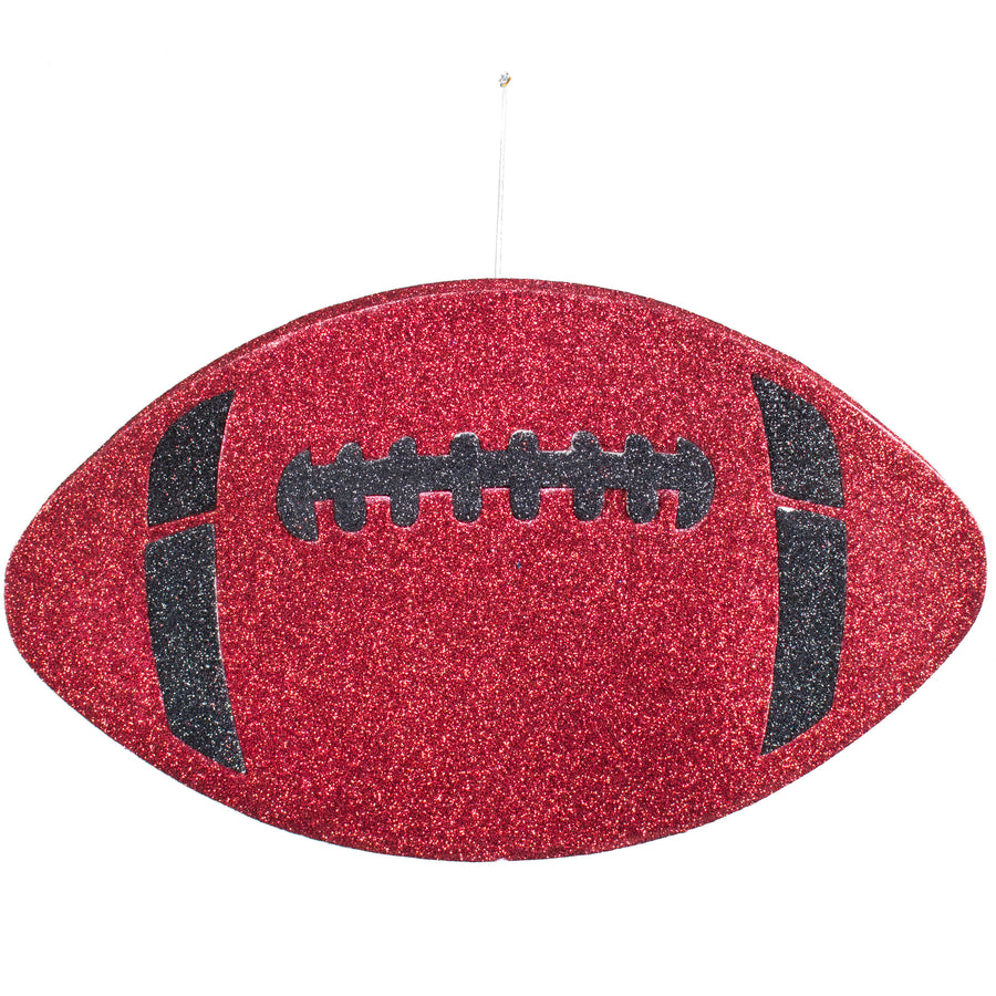 12" Metallic Glitter Football: Red & Black Item Number: MD0272F6