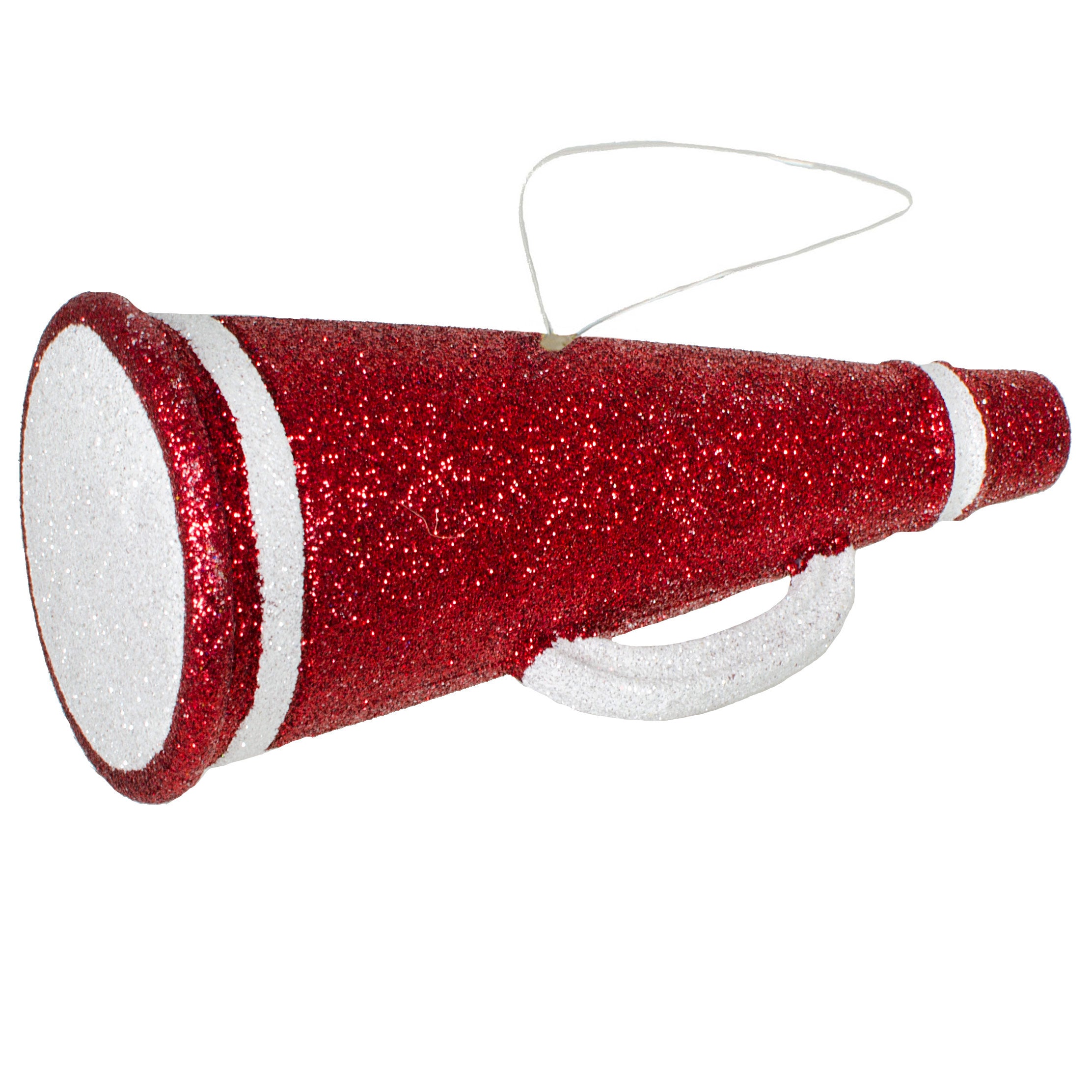 6" Metallic Glitter Megaphone Ornament: Red & White Item Number: MS1226H3