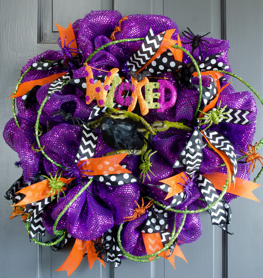 10" Metallic Glitter Spider Picks: Purple, Lime, Black, Orange (12) detail photo 3