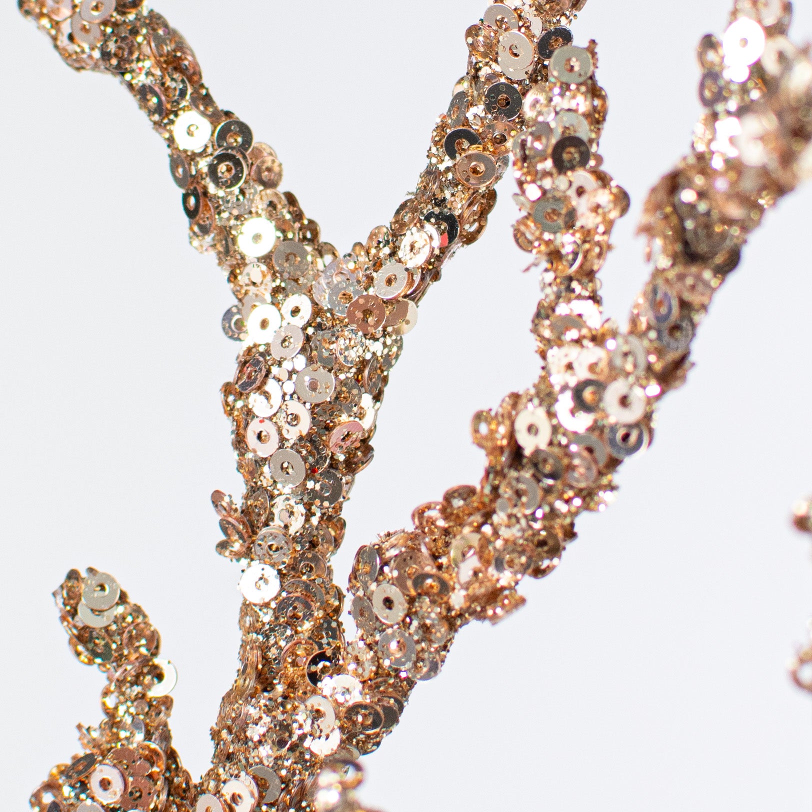 24" Metallic Glittered Coral Twig Branch: Champagne Lifestyle Photo