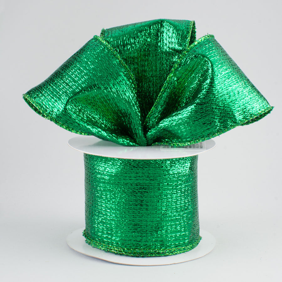2.5" Metallic Lamé Ribbon: Emerald Green (10 Yards) Lifestyle Photo
