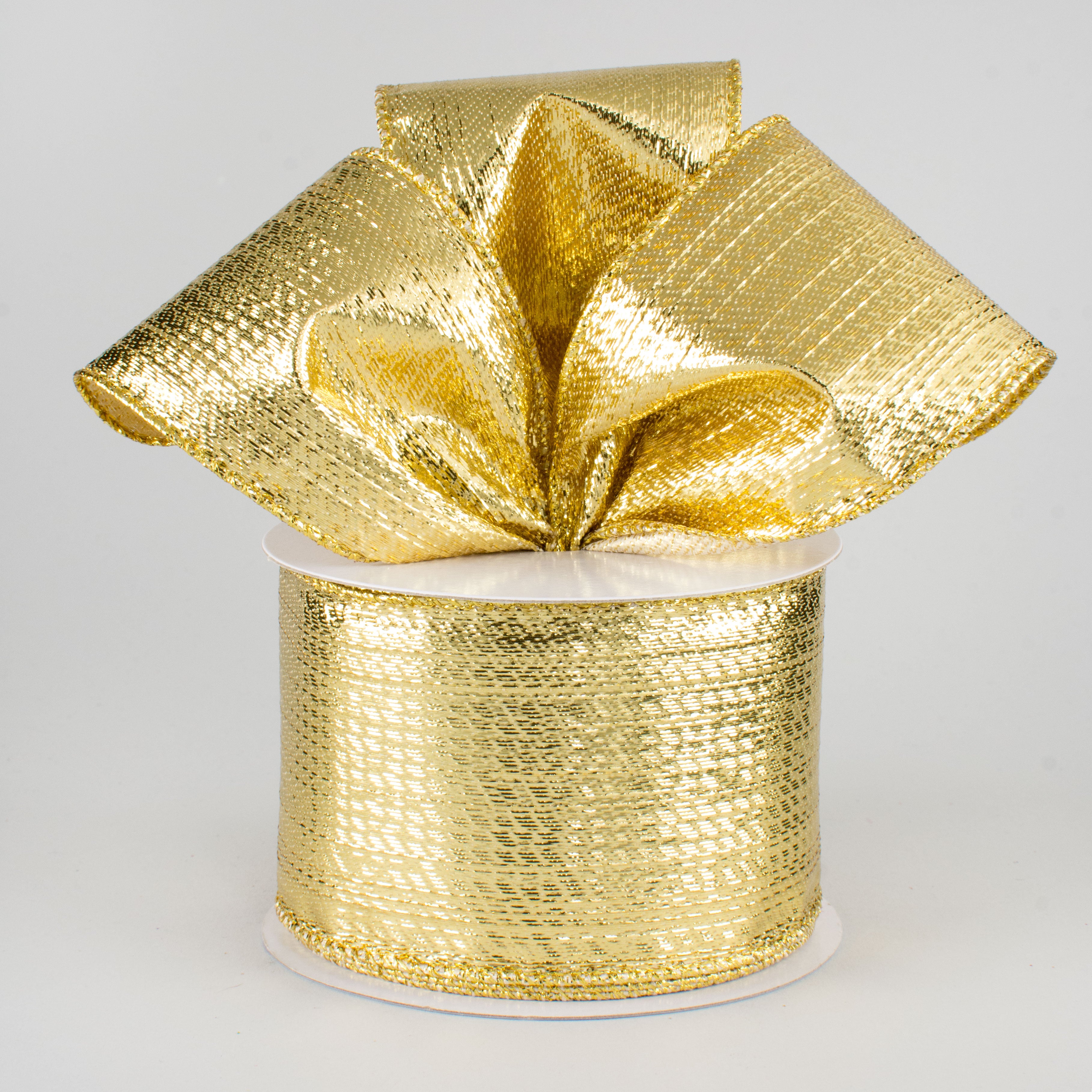 2.5" Metallic Lamé Ribbon: Gold (10 Yards) Lifestyle Photo