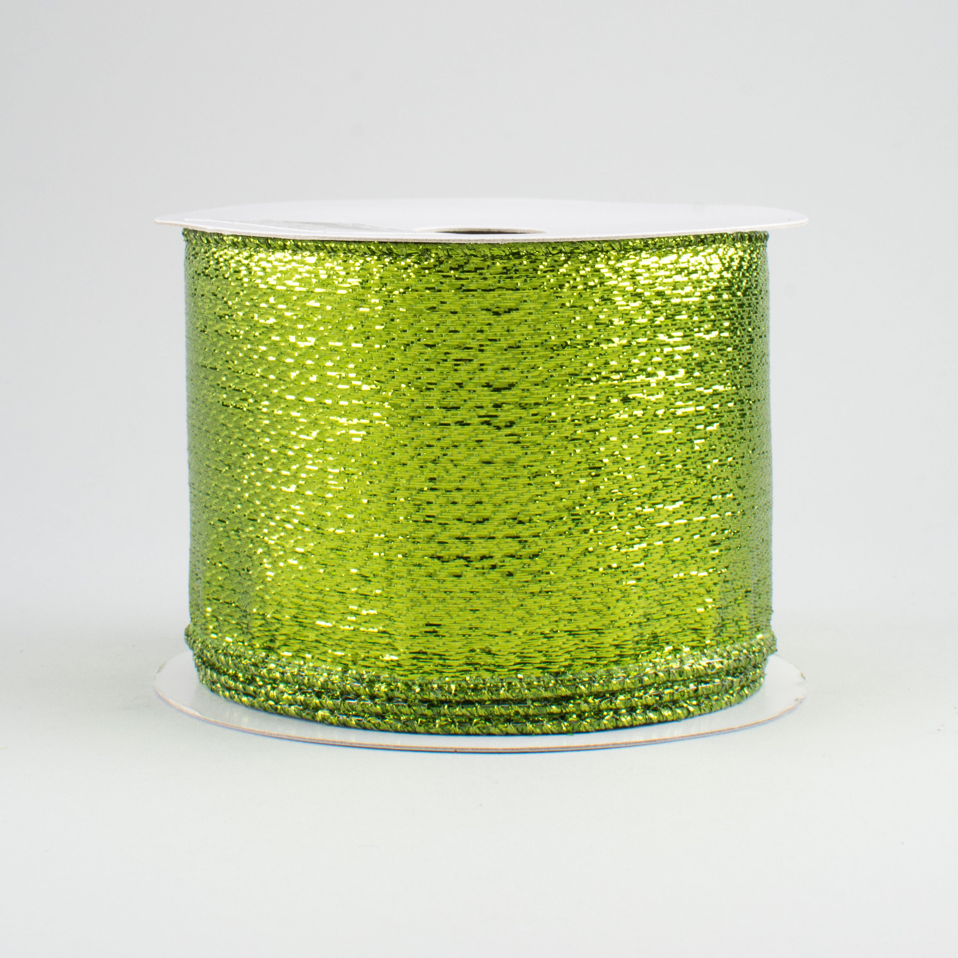 2.5" Metallic Lamé Ribbon: Lime (10 Yards)