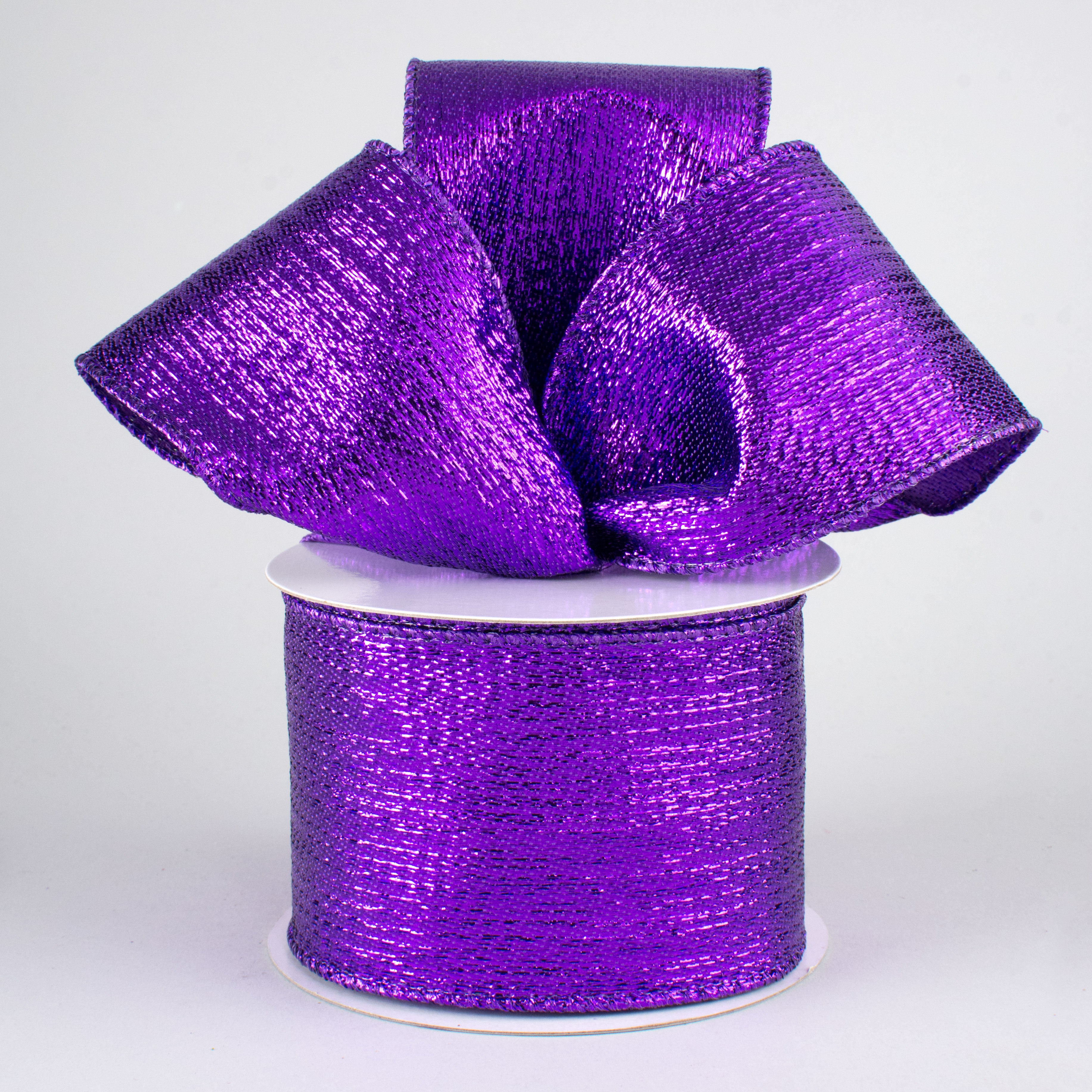 2.5" Metallic Lamé Ribbon: Purple (10 Yards) Lifestyle Photo