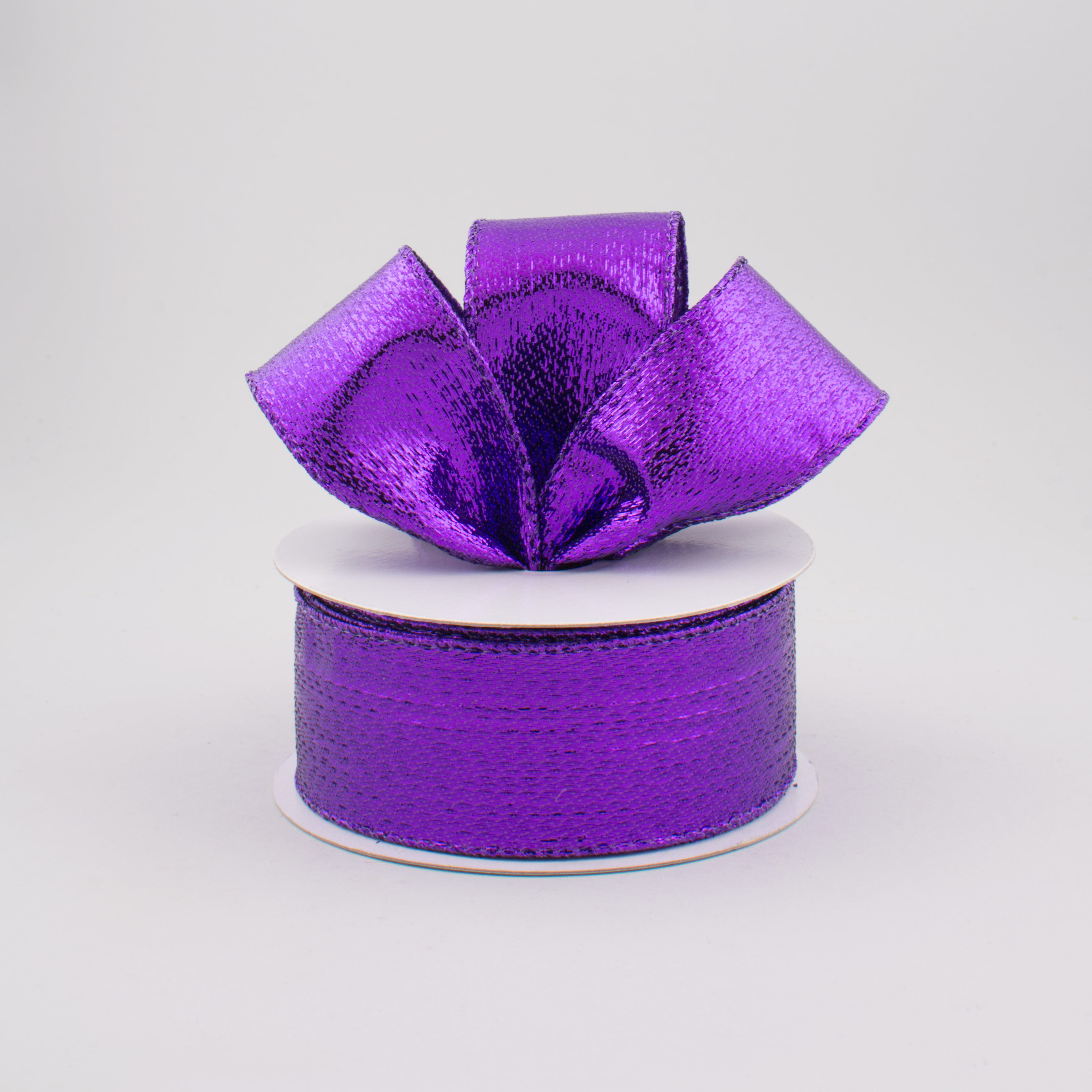 1.5" Metallic Lamé Ribbon: Purple (10 Yards) Lifestyle Photo