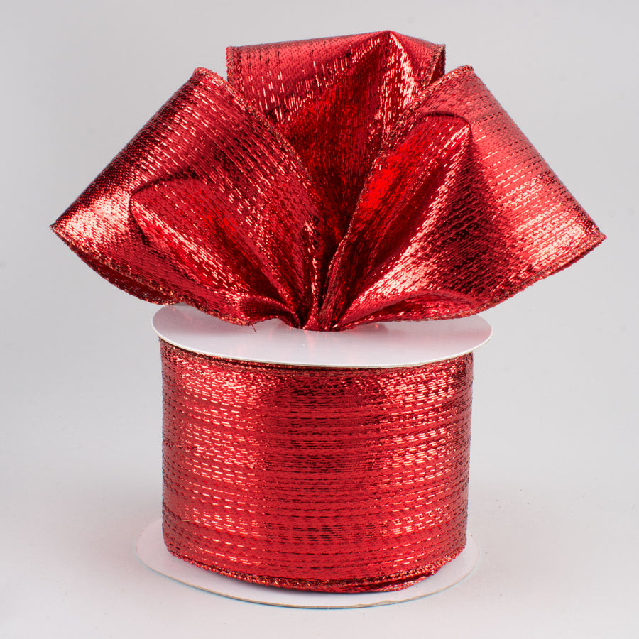 2.5" Metallic Lamé Ribbon: Red (10 Yards) Lifestyle Photo