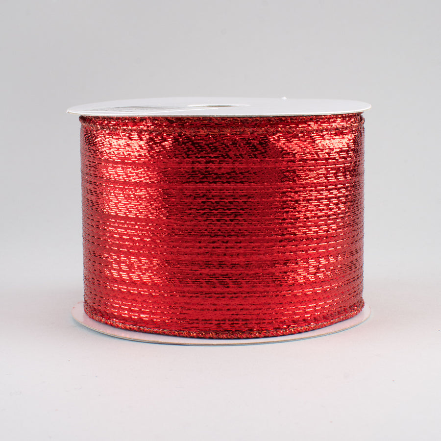 2.5" Metallic Lamé Ribbon: Red (10 Yards)