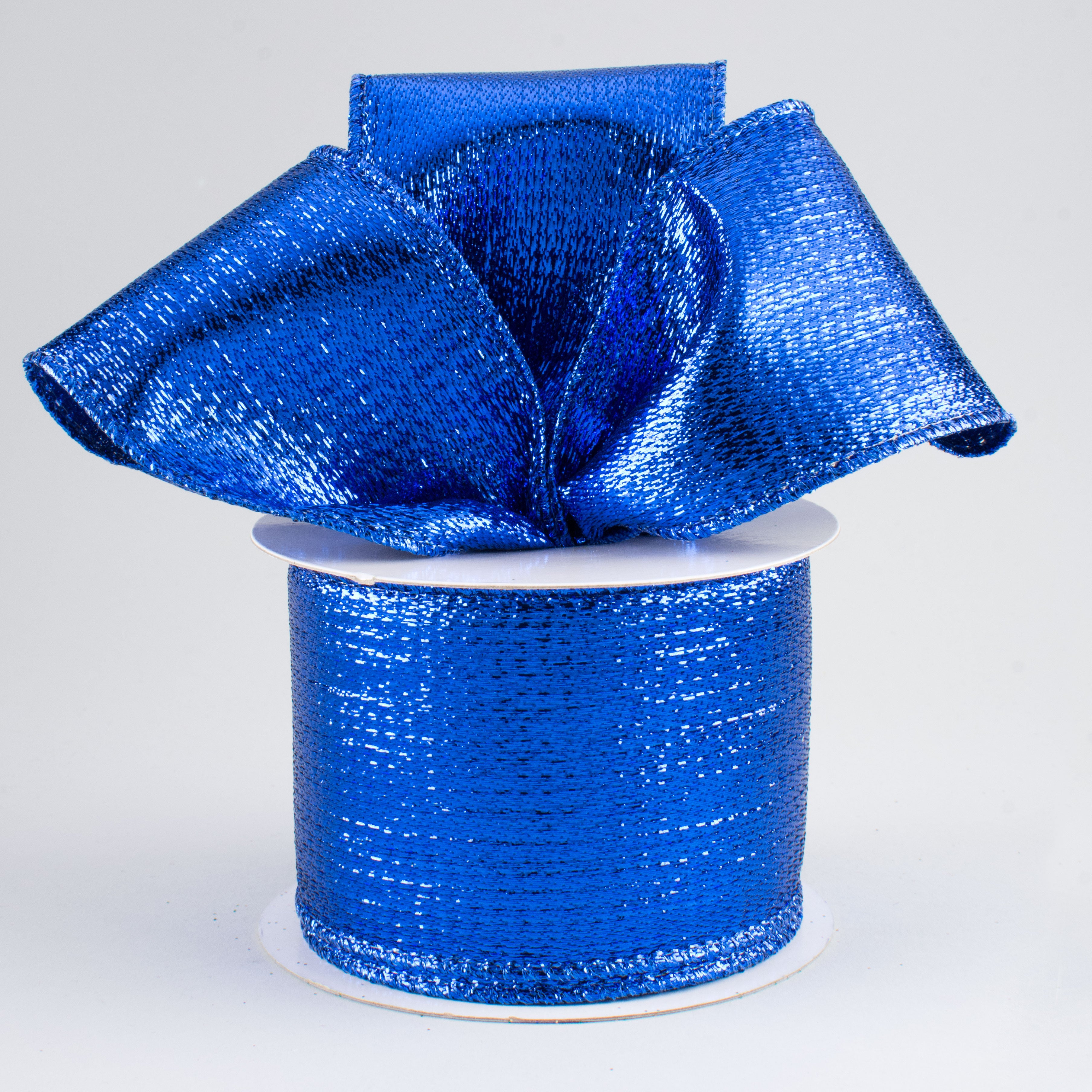 2.5" Metallic Lamé Ribbon: Royal Blue (10 Yards) Lifestyle Photo