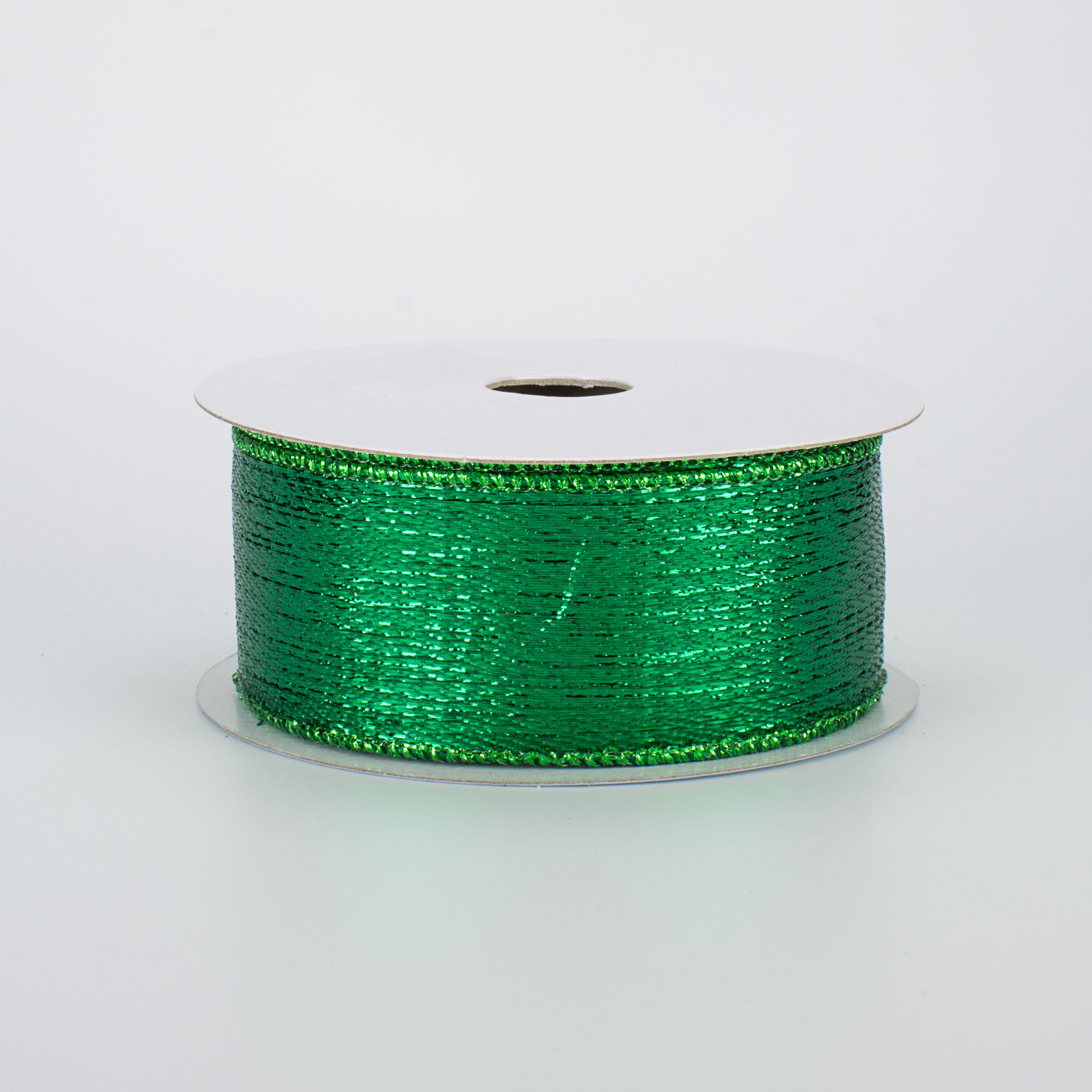 1.5" Metallic Lame Ribbon: Emerald Green (10 Yards)