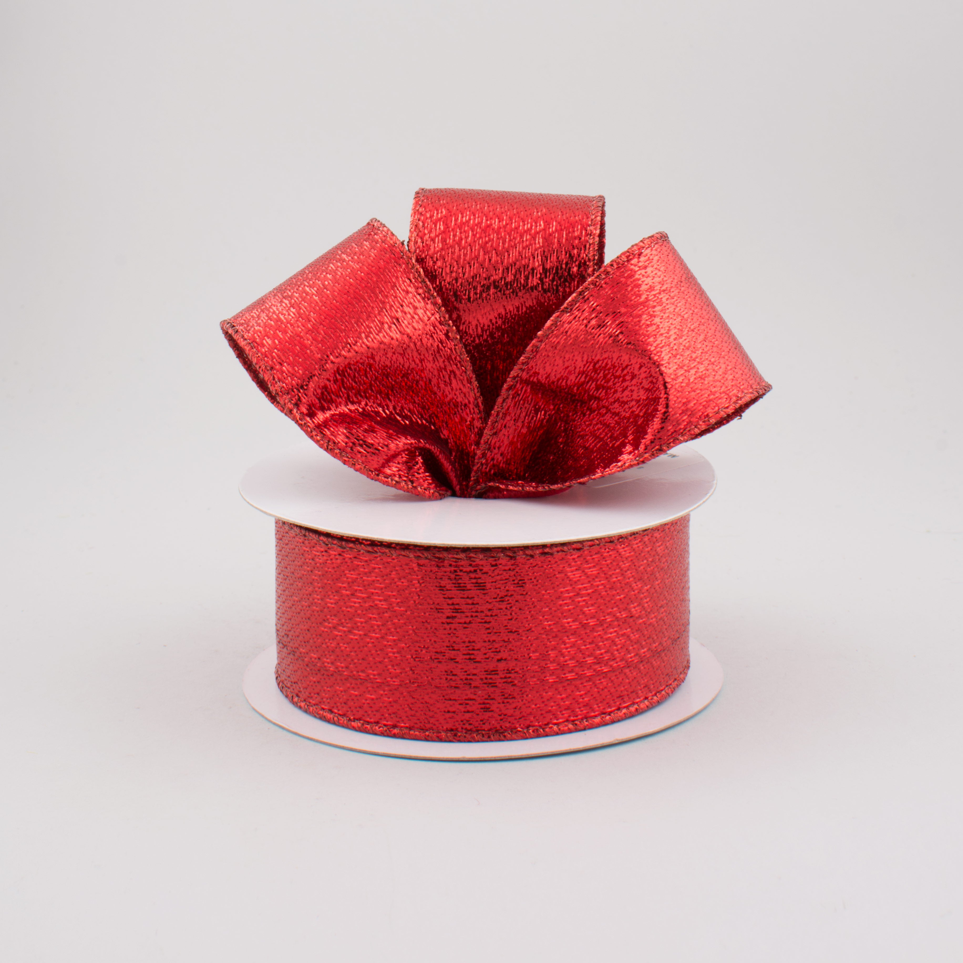1.5" Metallic Lame Ribbon: Red (10 Yards) Lifestyle Photo
