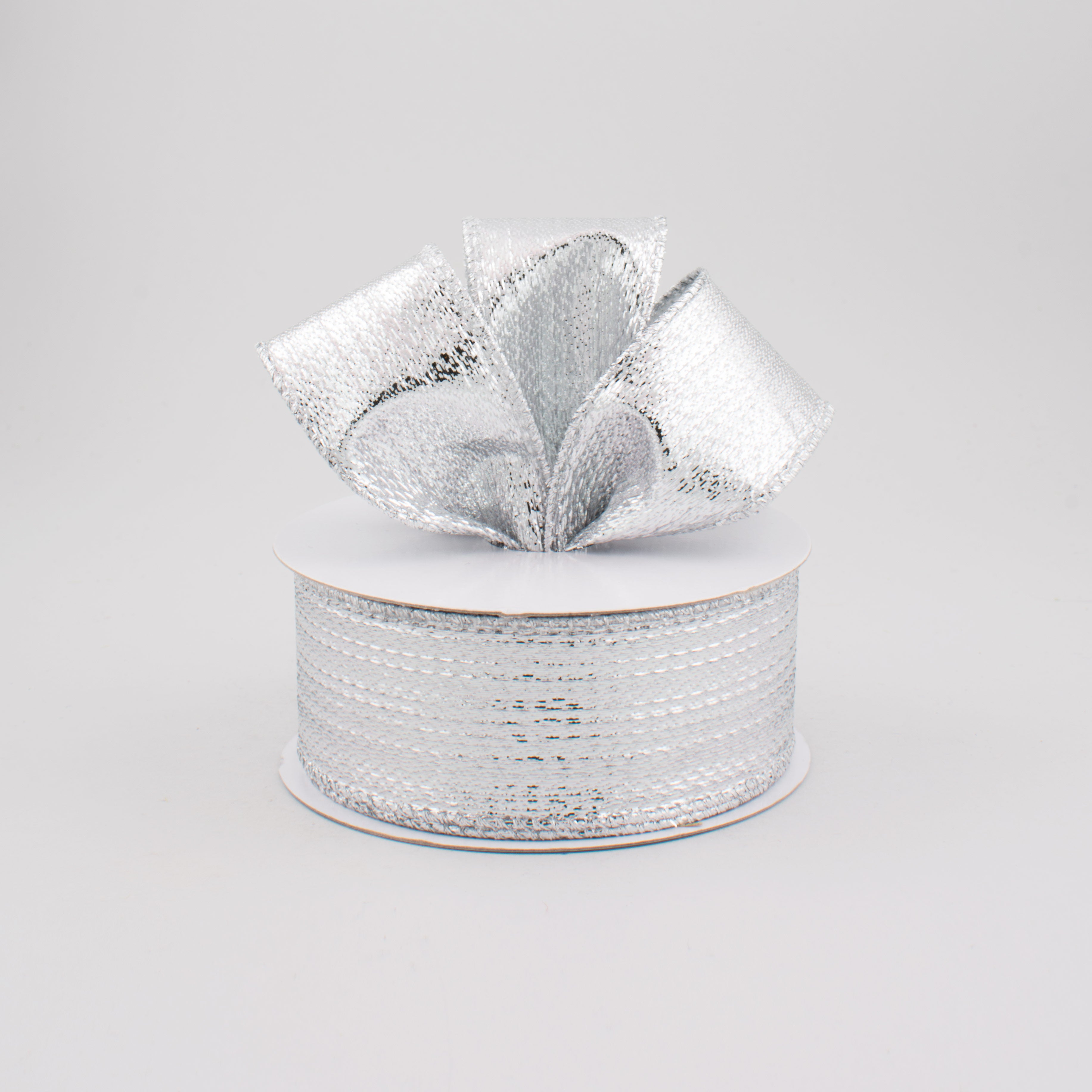 1.5" Metallic Lame Ribbon: Silver (10 Yards) Lifestyle Photo