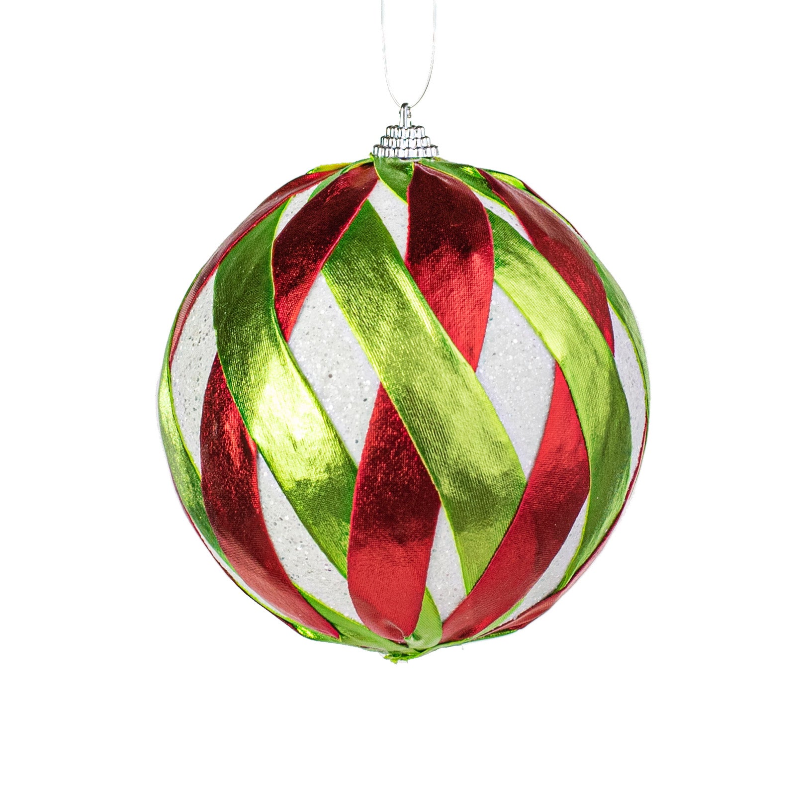 5" Metallic Lollipop Ball Ornament: Red & Green Item Number: 85223RWG