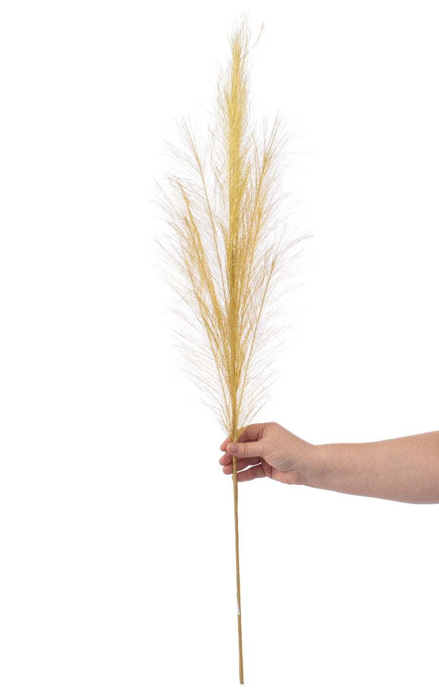 38" Metallic Pampas Grass Spray: Gold detail photo 4