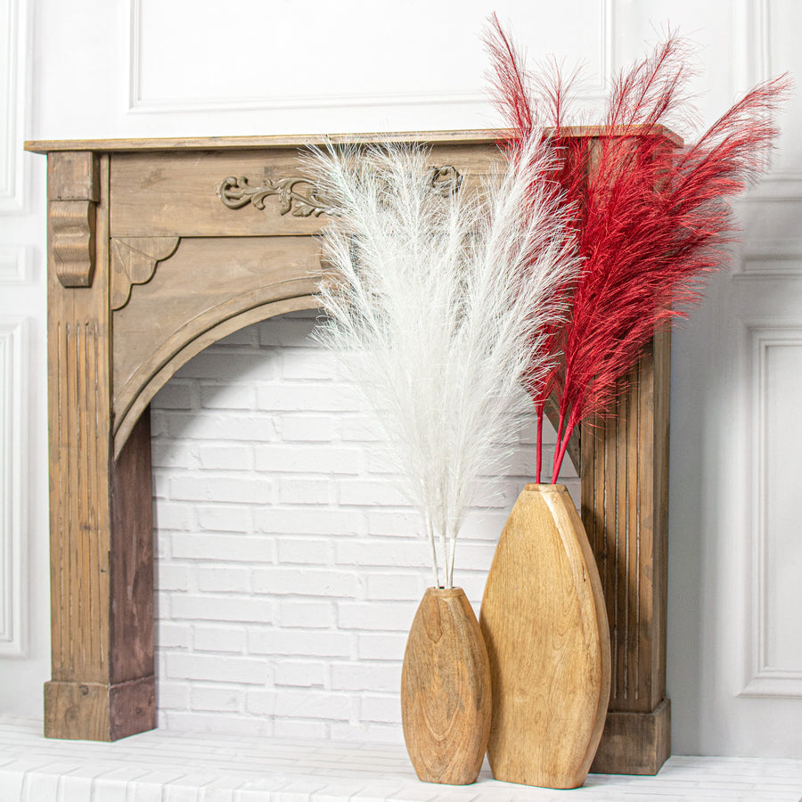 38" Metallic Pampas Grass Spray: Iridescent White detail photo 3