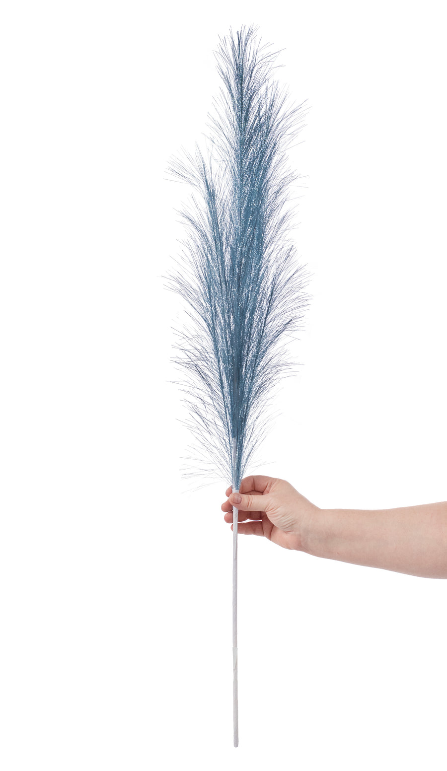 38" Metallic Pampas Grass Spray: Smoke Blue detail photo 4