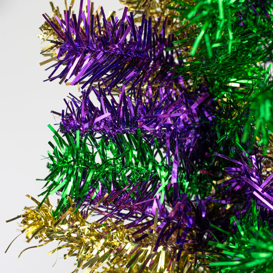30" Metallic Pine Wreath: Mardi Gras detail photo 3
