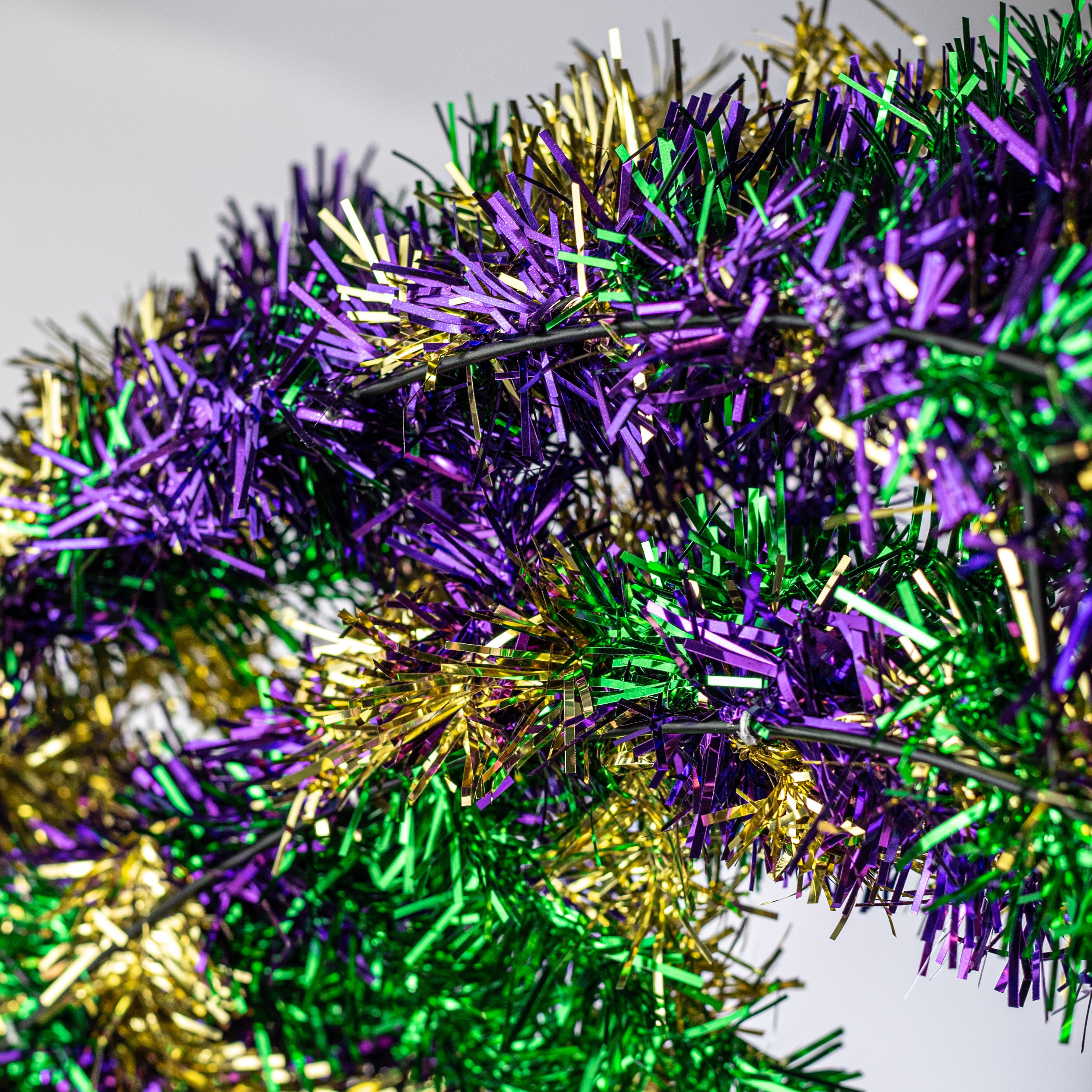 30" Metallic Pine Wreath: Mardi Gras detail photo 4