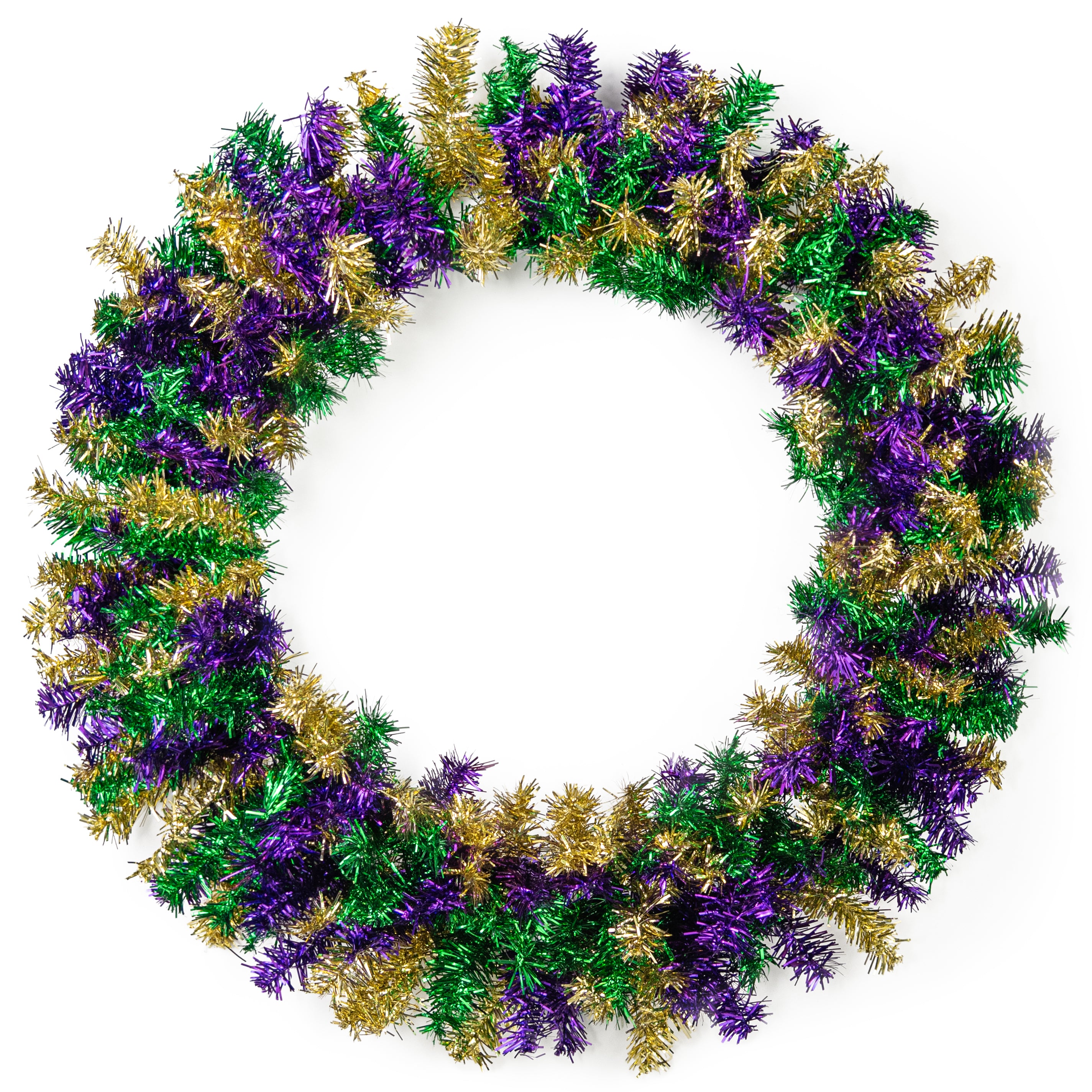 30" Metallic Pine Wreath: Mardi Gras Item Number: XX9293