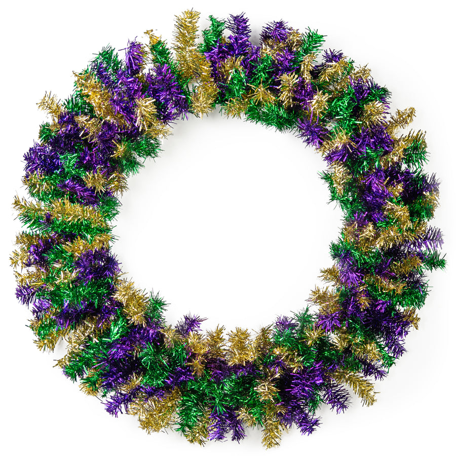 30" Metallic Pine Wreath: Mardi Gras Item Number: XX9293