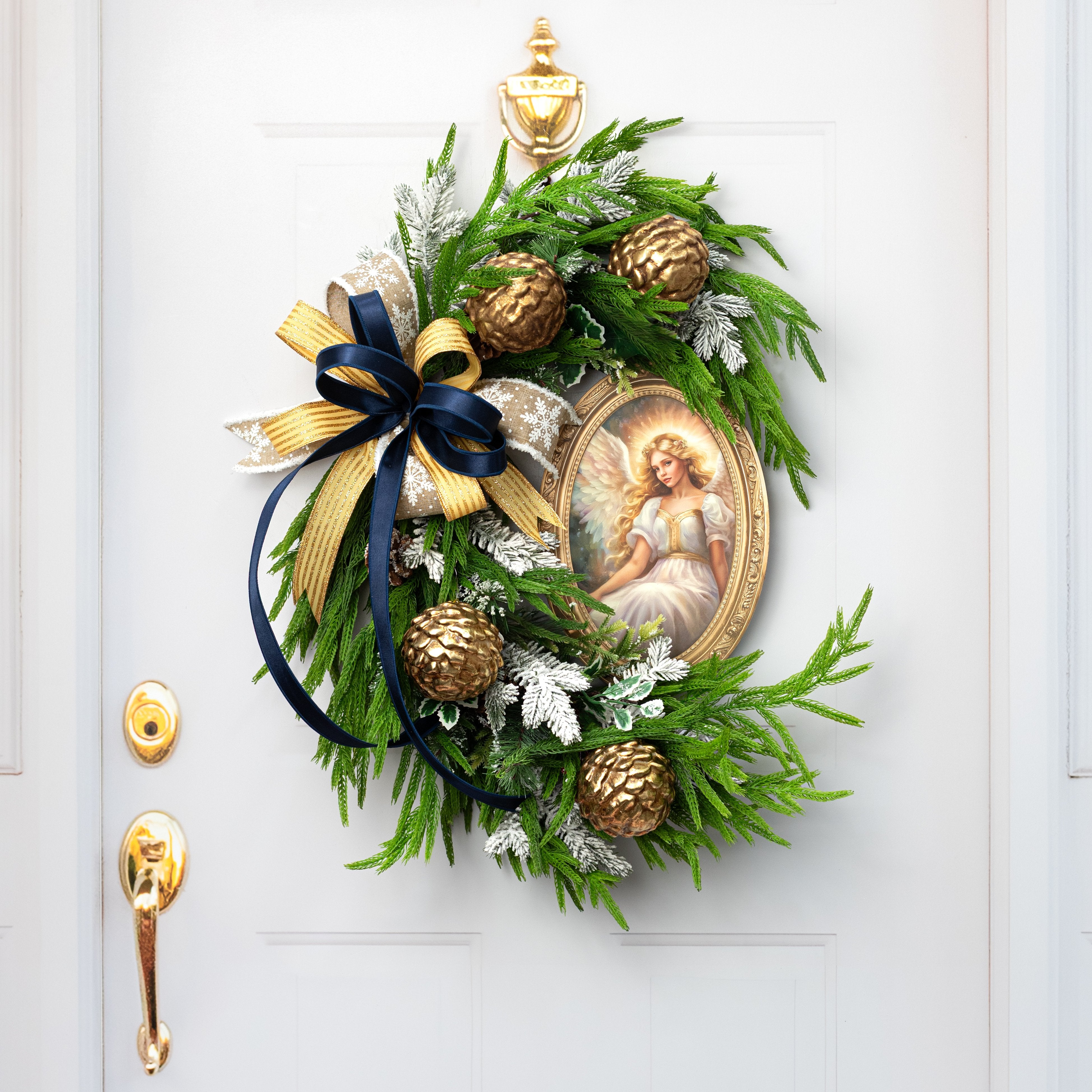 4" Metallic Pinecone Ball Ornament: Antique Gold Lifestyle Photo