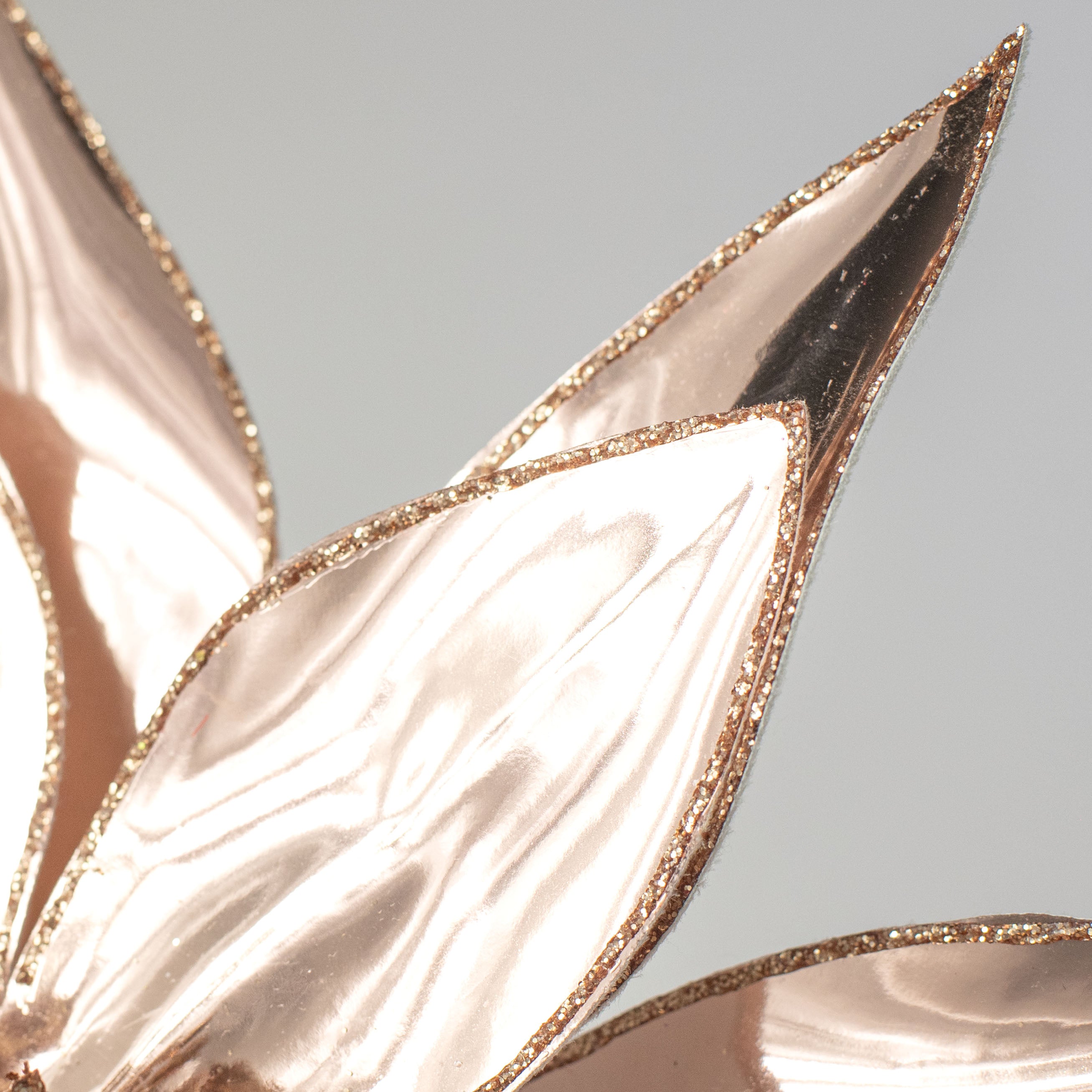 12" x 26" Metallic Poinsettia Stem: Mirror Rose Gold detail photo 4