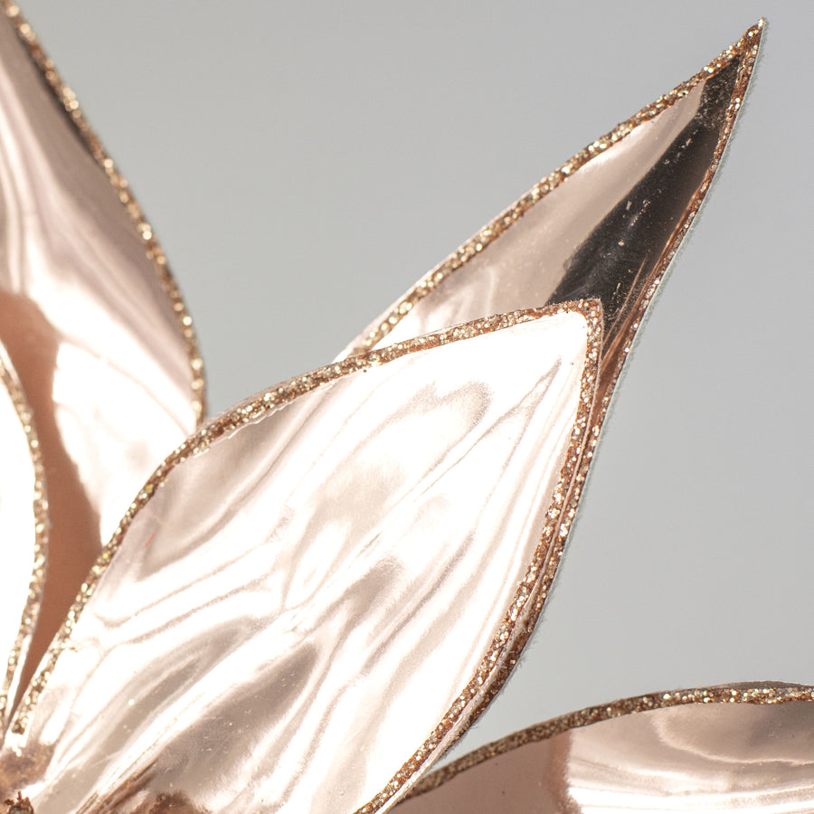 12" x 26" Metallic Poinsettia Stem: Mirror Rose Gold detail photo 4
