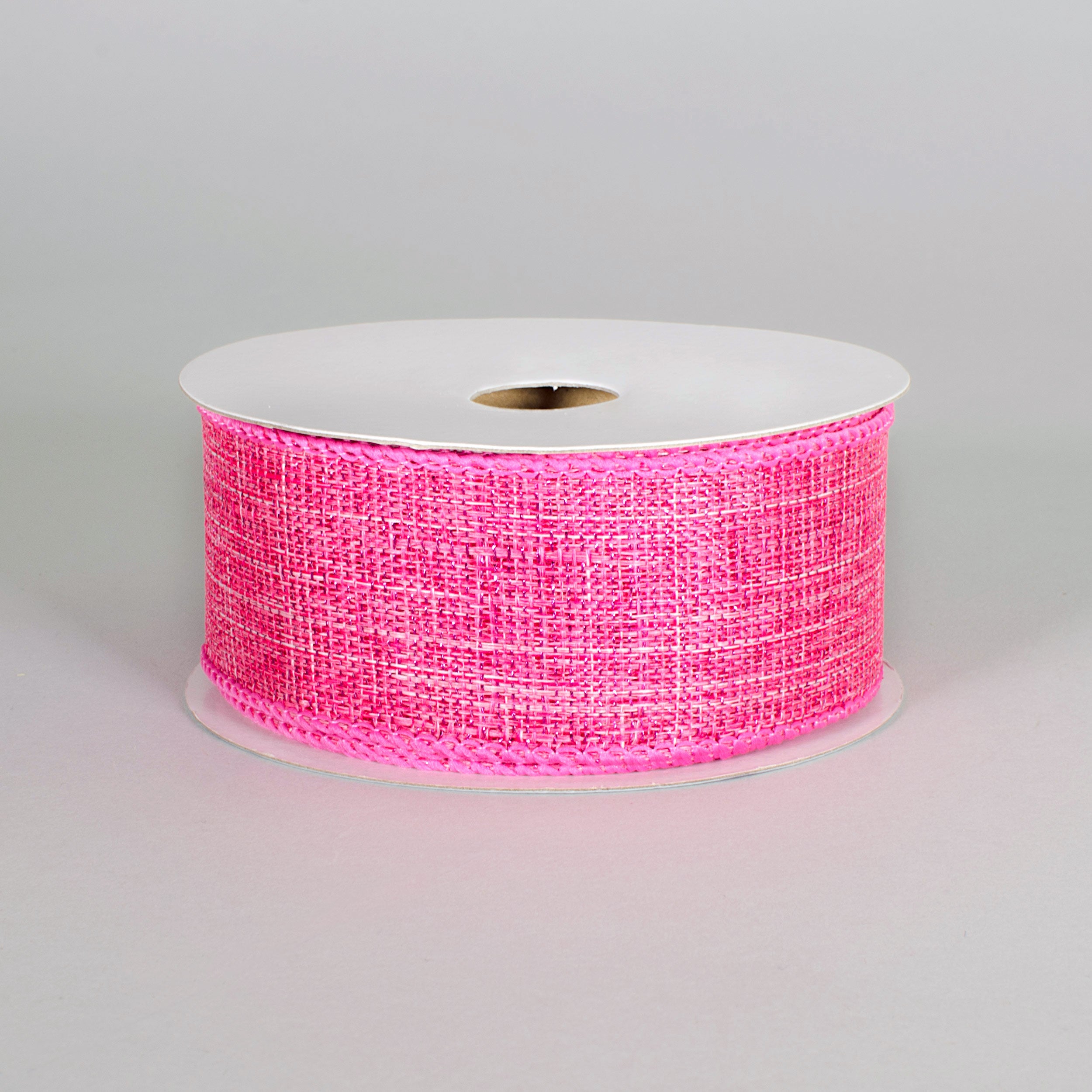 1.5" Metallic Royal Canvas Ribbon: Fuchsia Pink (10 Yards)