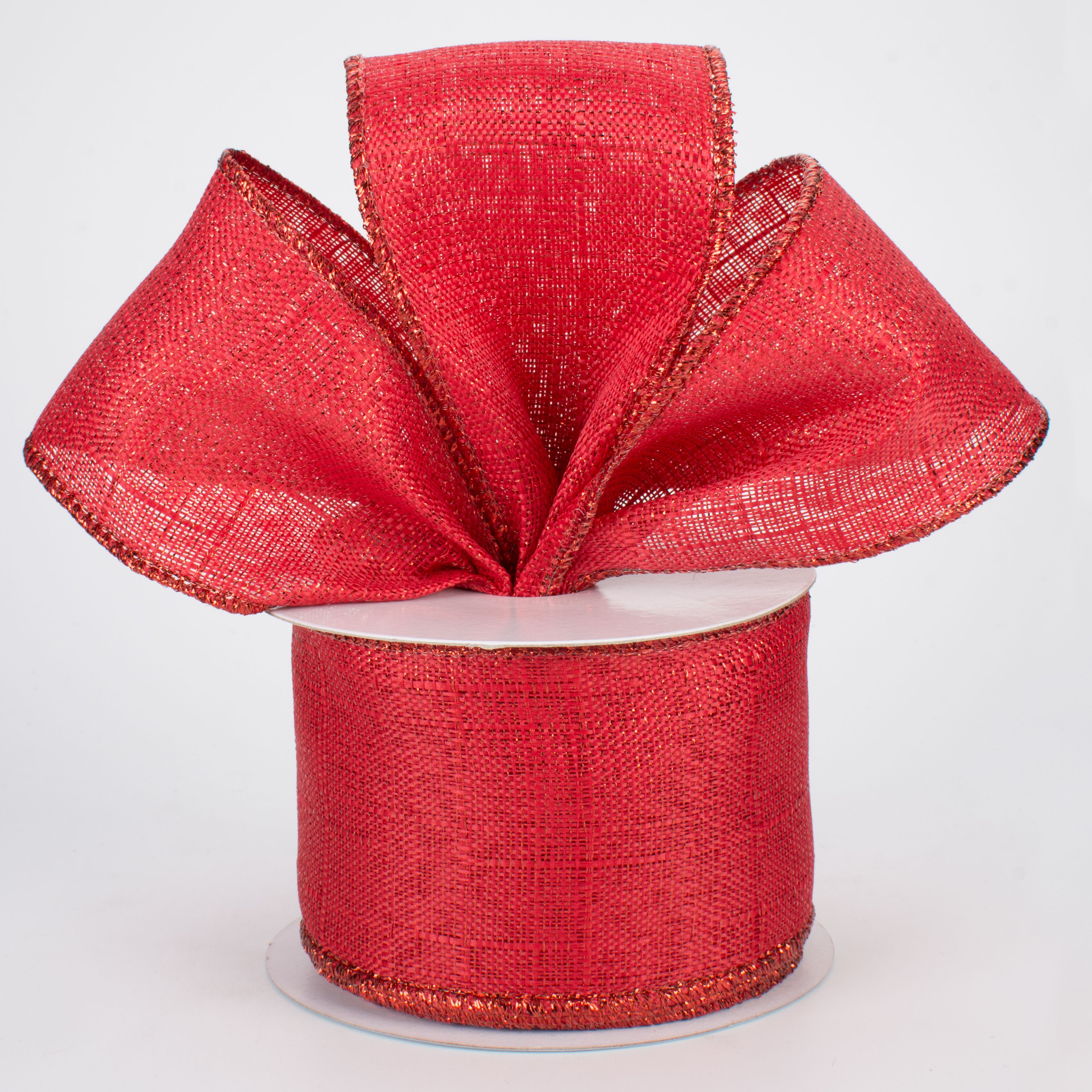 2.5" Metallic Royal Canvas Ribbon: Red (10 Yards) Lifestyle Photo
