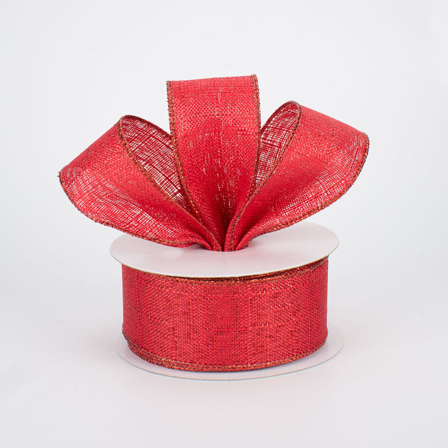 1.5" Metallic Royal Canvas Ribbon: Red (10 Yards) Lifestyle Photo