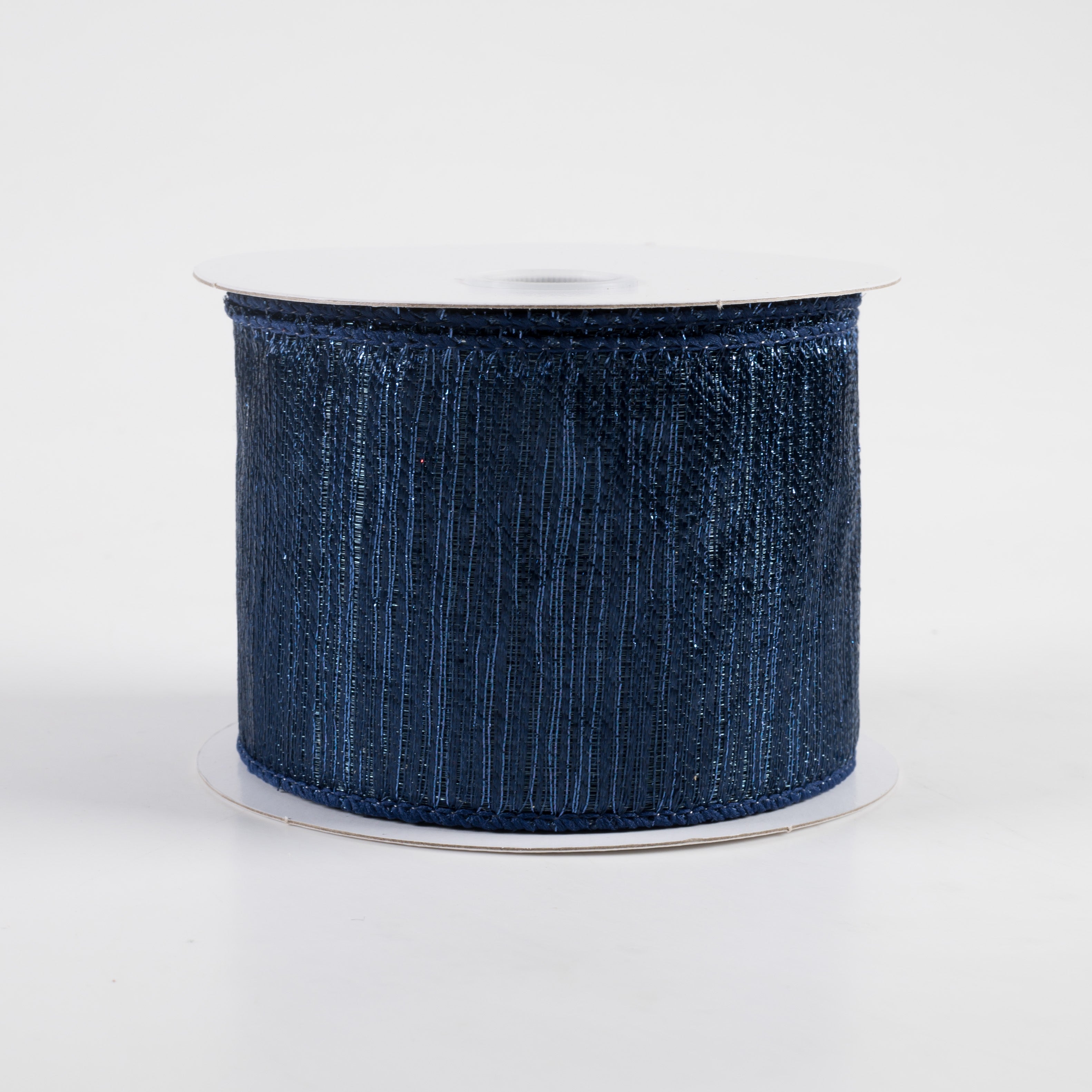 2.5" Metallic Sheer Ribbon: Navy (10 Yards)
