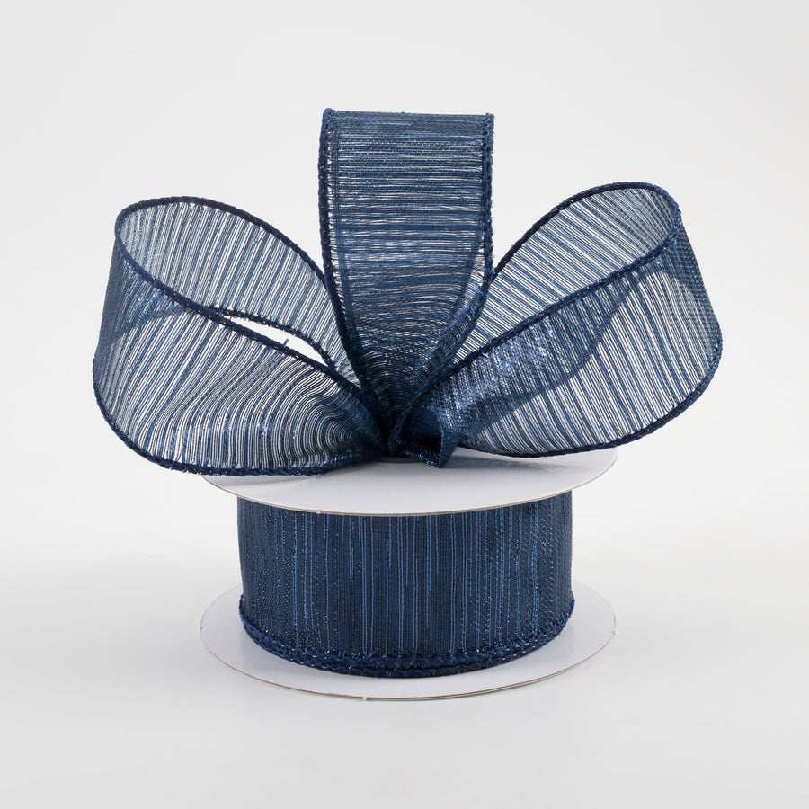 1.5" Metallic Sheer Ribbon: Navy (10 Yards) Lifestyle Photo