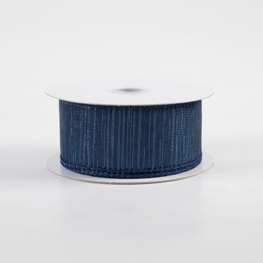 1.5" Metallic Sheer Ribbon: Navy (10 Yards)