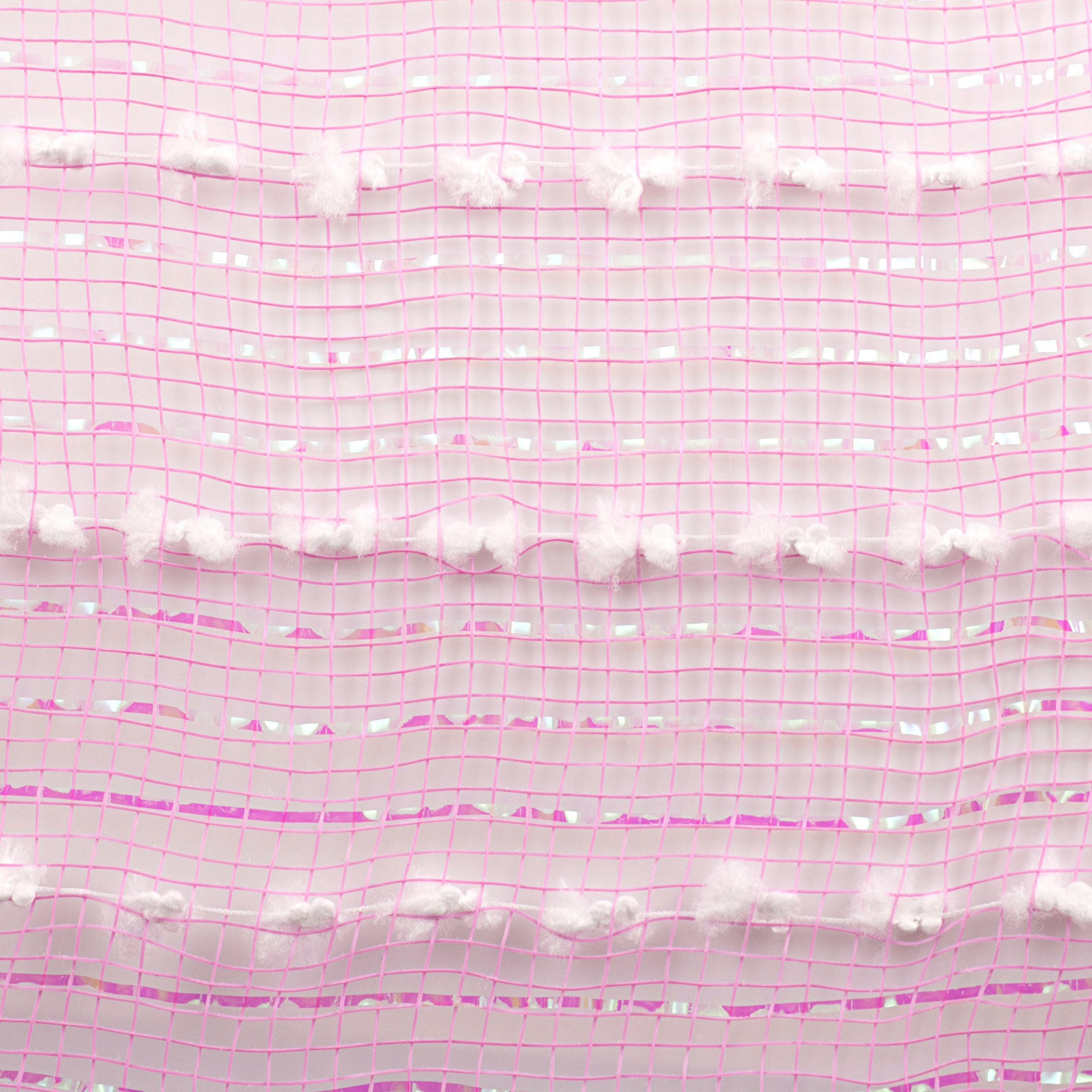10" Metallic Snowball Mesh: Dark Pink & Iridescent detail photo 3