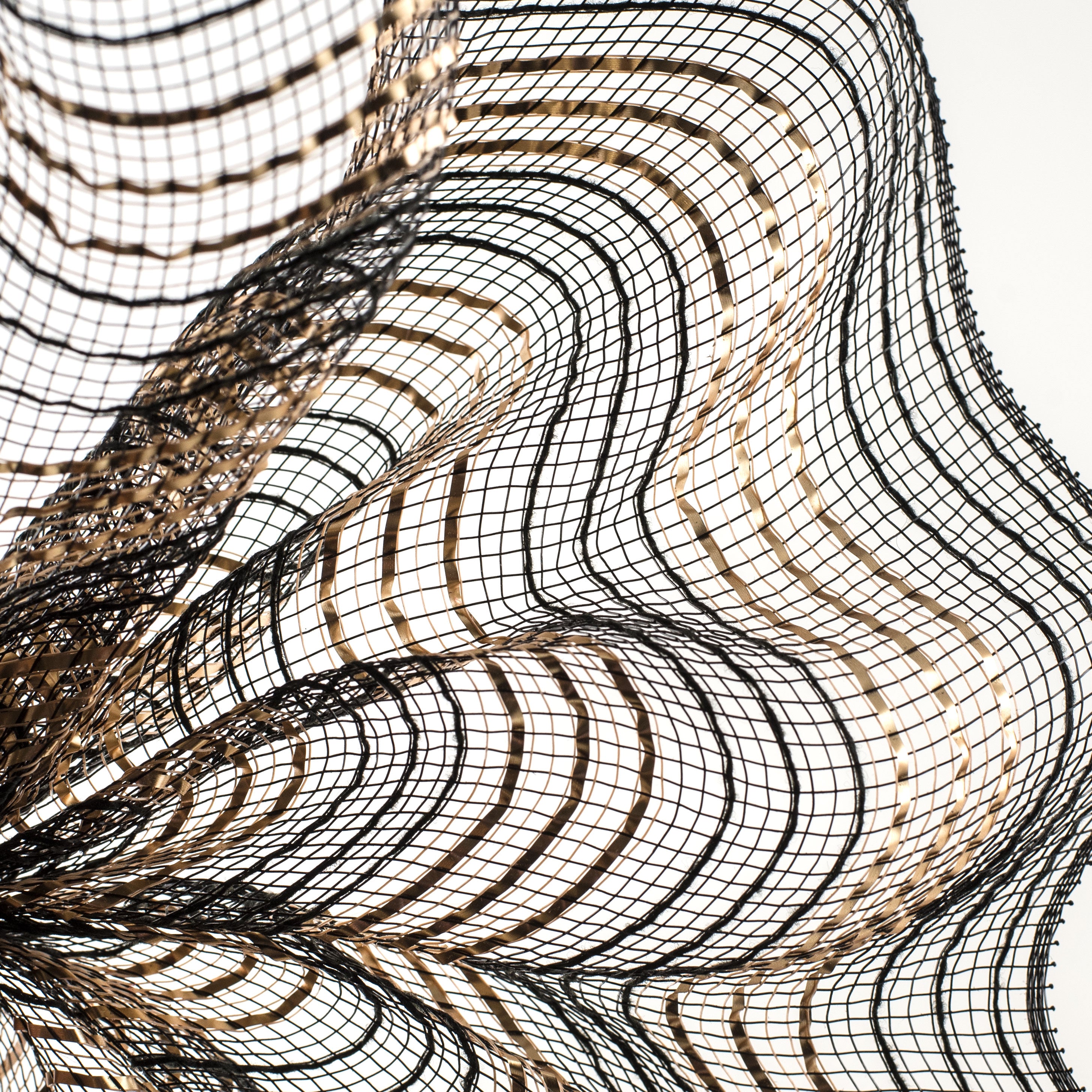 10" Metallic Stripe Fabric Mesh: Black & Gold Lifestyle Photo