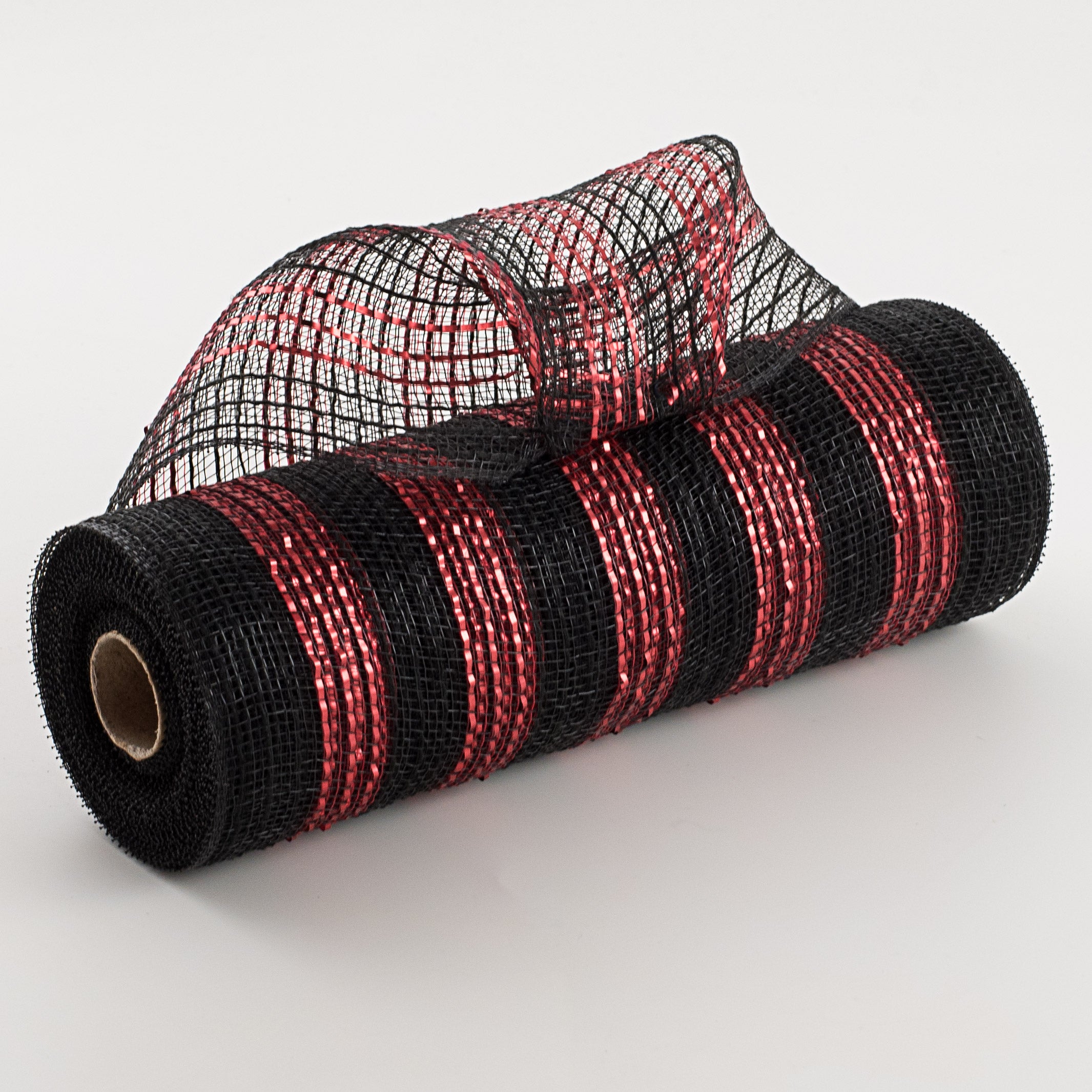 10" Metallic Stripe Fabric Mesh: Black & Red Item Number: RY8328M5