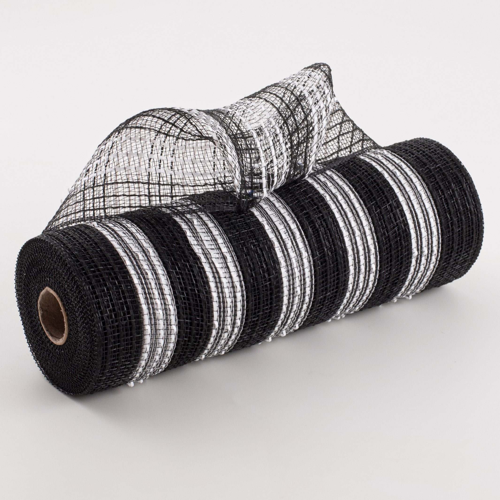 10" Metallic Stripe Fabric Mesh: Black & White Item Number: RY832862
