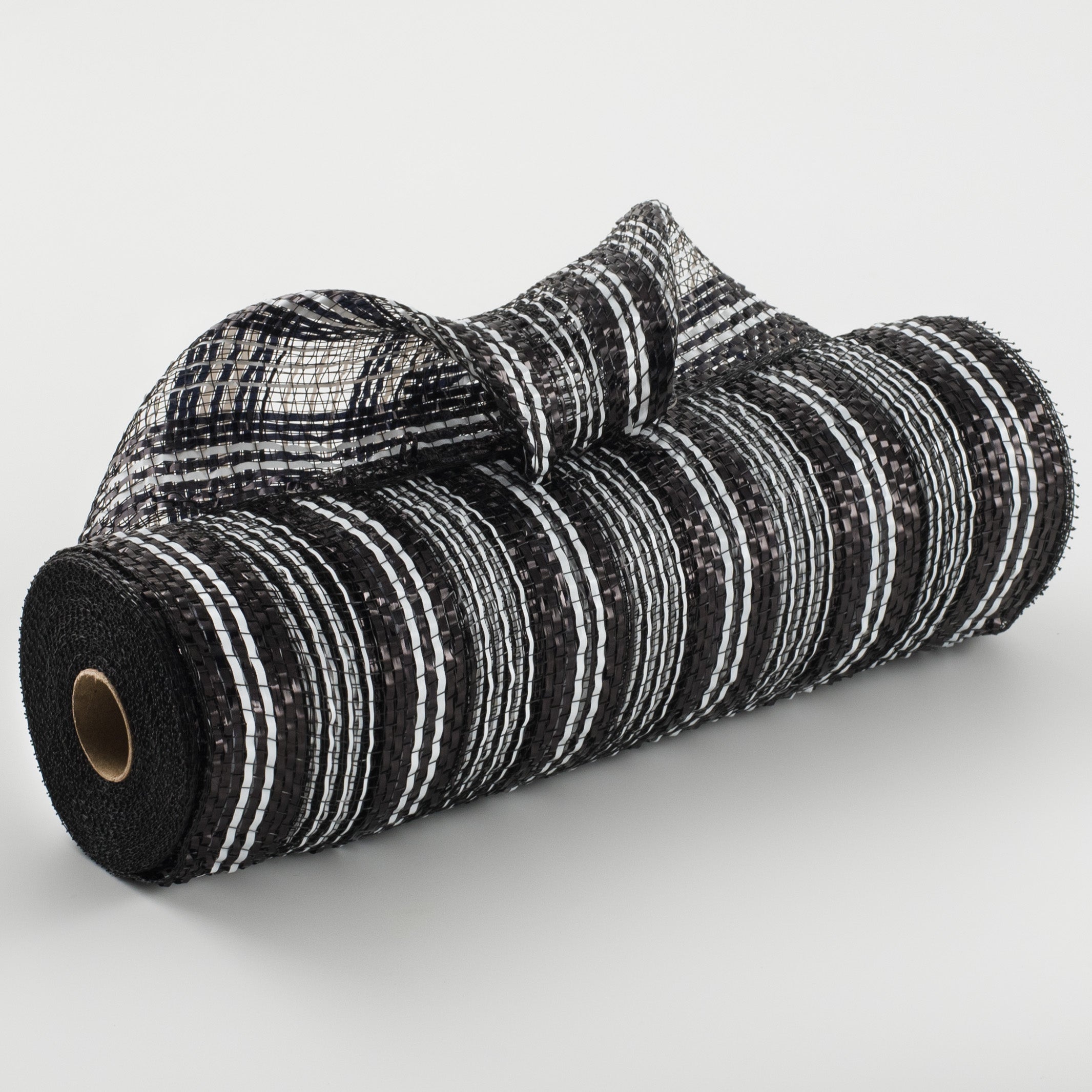 10" Metallic Stripe Mesh: Black & White Item Number: XB108810-21