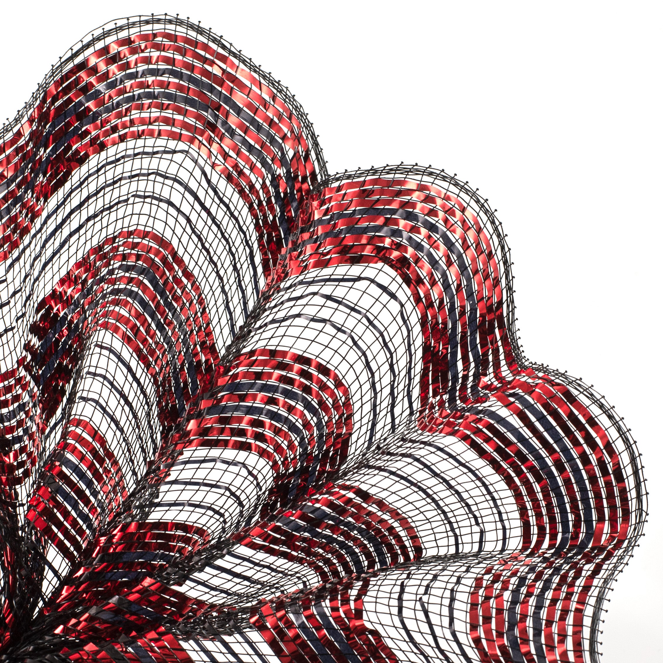 10" Metallic Stripe Mesh: Red & Black Lifestyle Photo