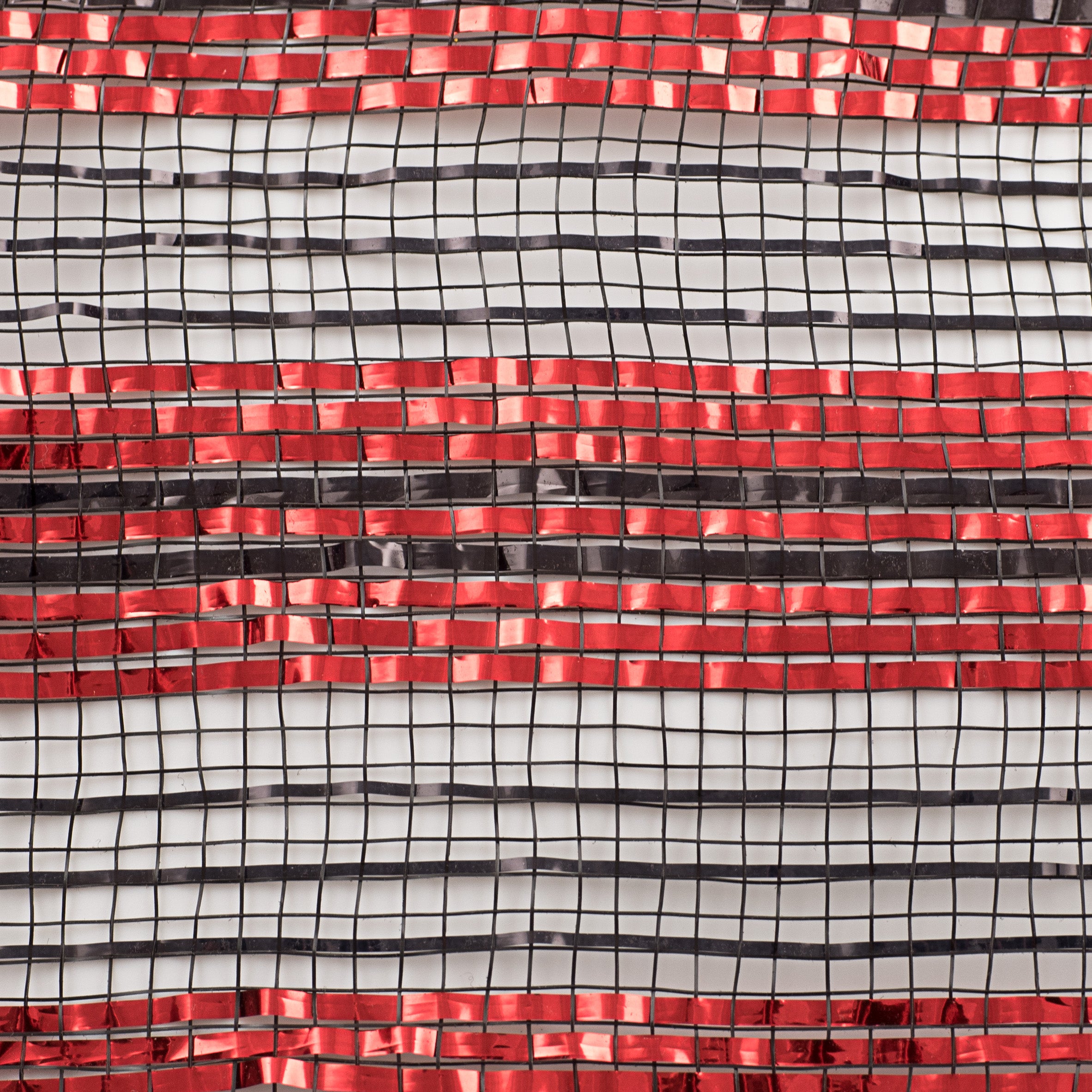 10" Metallic Stripe Mesh: Red & Black detail photo 3