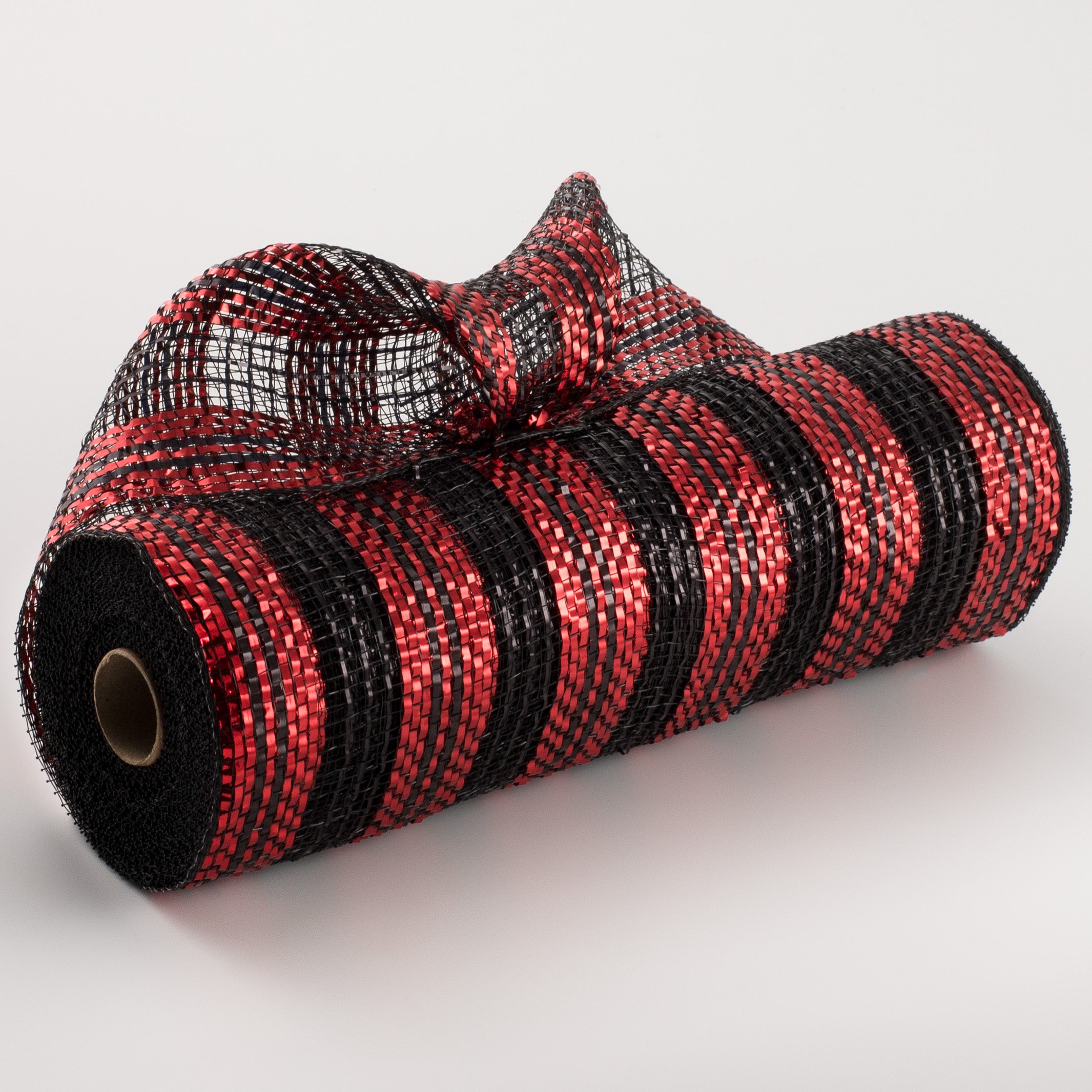 10" Metallic Stripe Mesh: Red & Black Item Number: XB108810-13