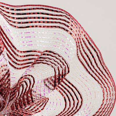 10" Metallic Stripe Mesh: Red & Iridescent Lifestyle Photo