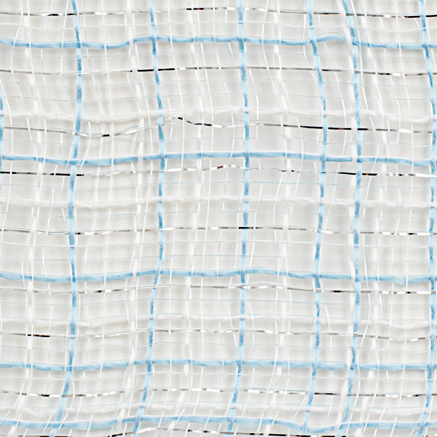 10" Metallic Tweed Mesh: Light Blue, White, Silver detail photo 3