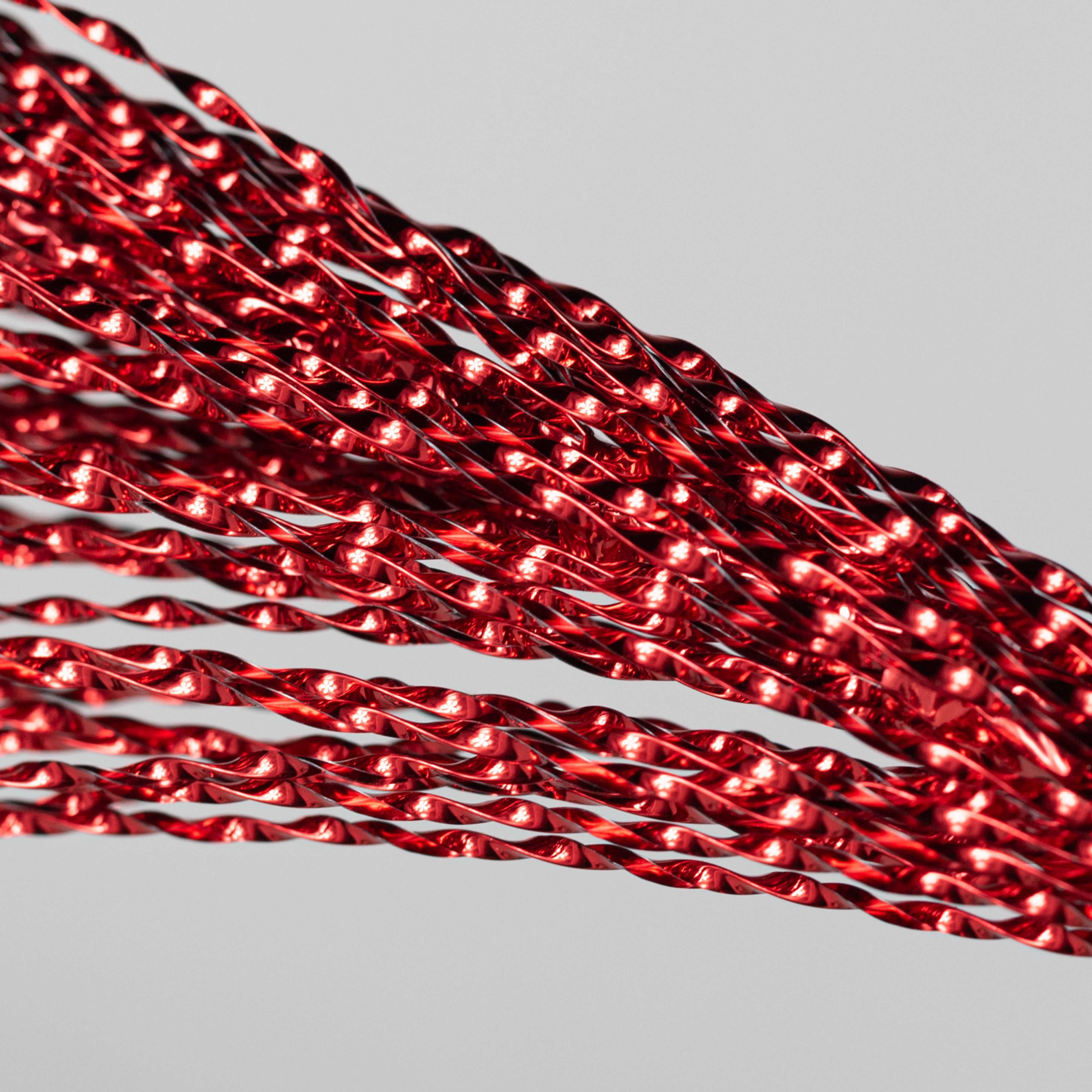 32" Metallic Twisted Grass Spray: Red Lifestyle Photo