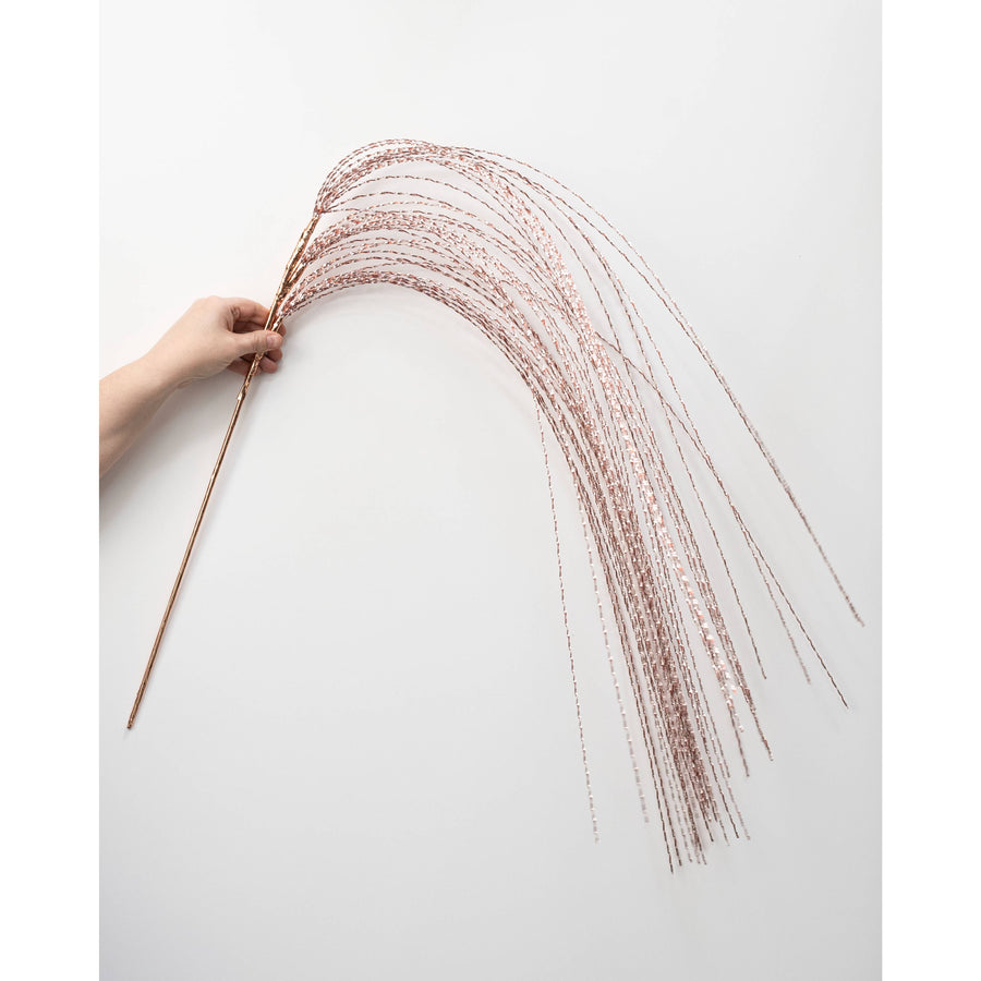 48" Metallic Twisted Grass Spray: Rose Gold detail photo 3