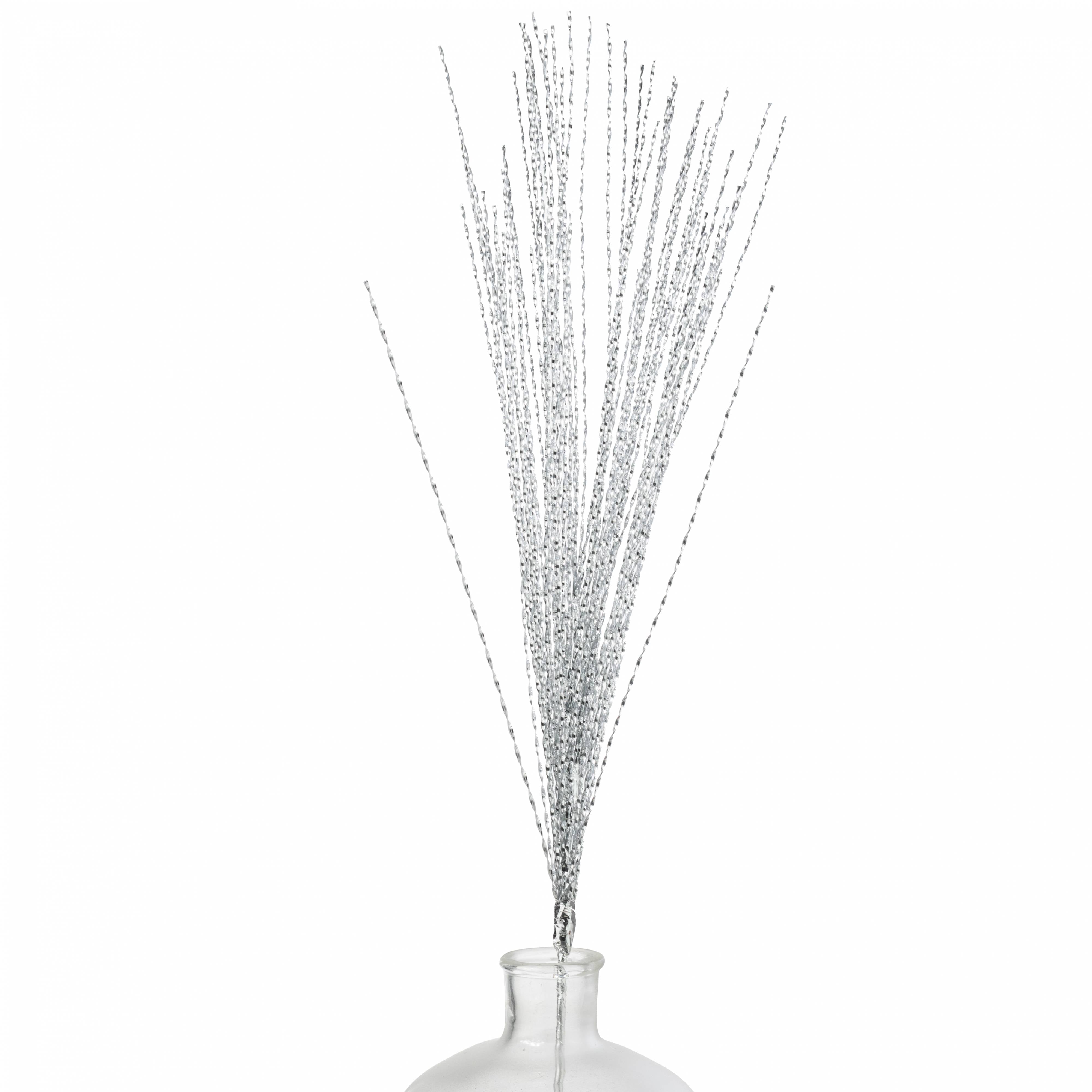 32" Metallic Twisted Grass Spray: Silver Item Number: XS120126