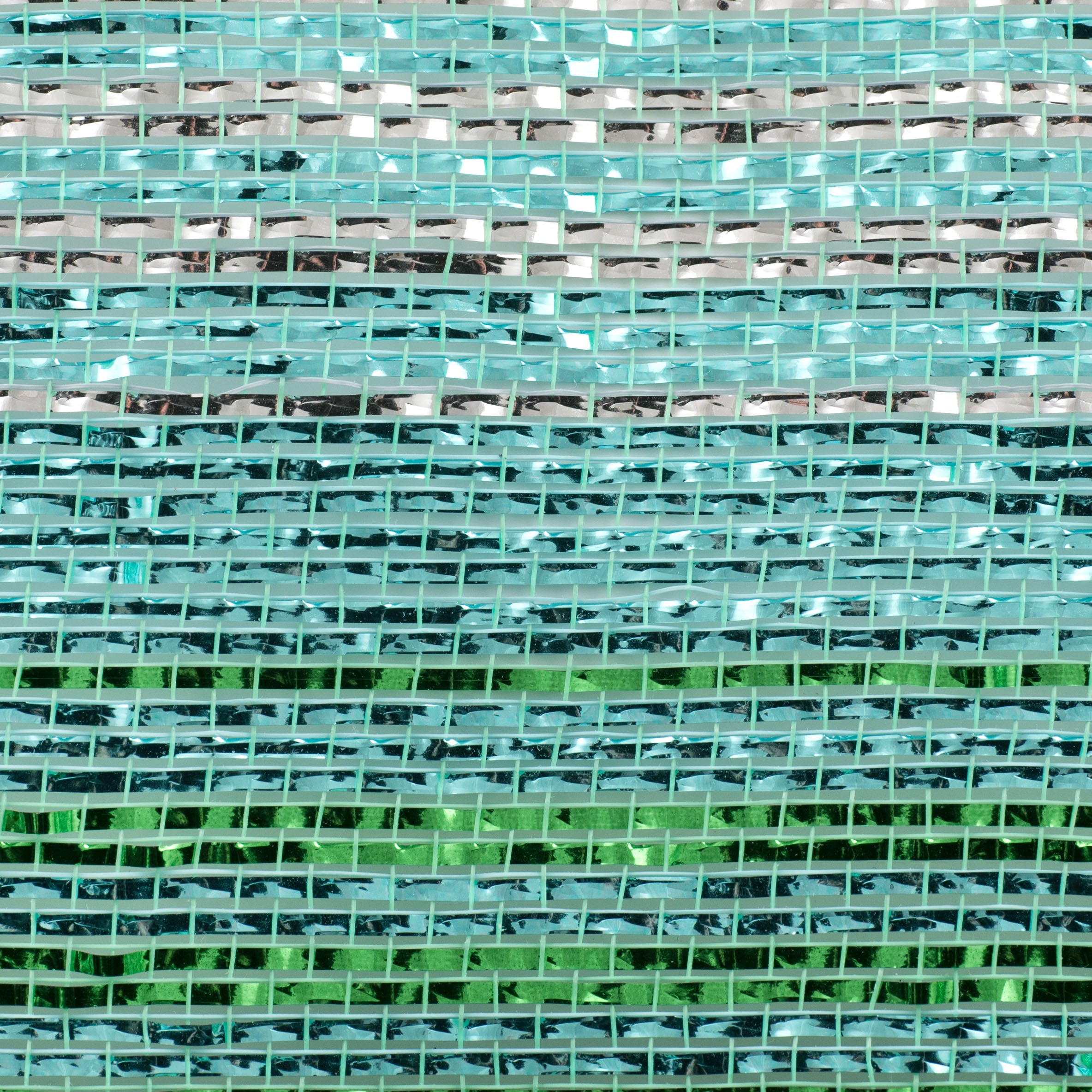 10" Metallic Wide Foil Ombré Mesh: Dark Mint, Ice Blue, Silver detail photo 3