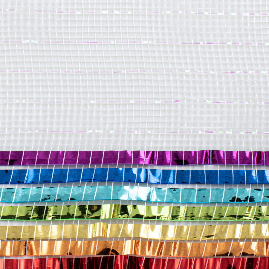 10" Metallic XL Wide Foil Border Mesh: Rainbow detail photo 3