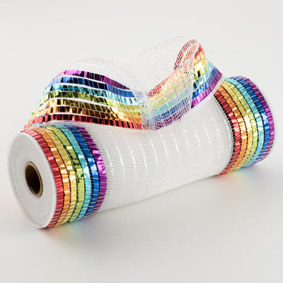 10" Metallic XL Wide Foil Border Mesh: Rainbow Item Number: RY8515FR