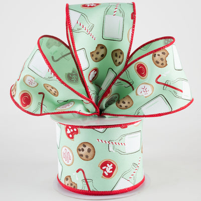 2.5" Milk & Cookies Ribbon: Mint Green (10 Yards) Lifestyle Photo